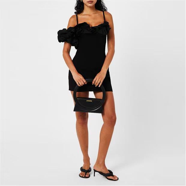 Jacquemus o1g2r1mq1024 Mini Dress in Black Size S / US 4 / IT 40 - 5 Thumbnail