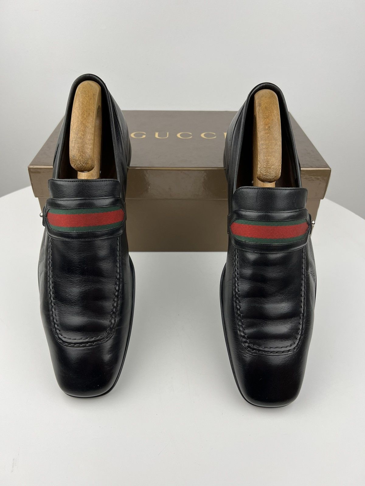 Gucci GUCCI Loafers Leather Slip Ons Shoes Web Stripe Black Men’s Size US 9 / EU 42 - 8 Thumbnail
