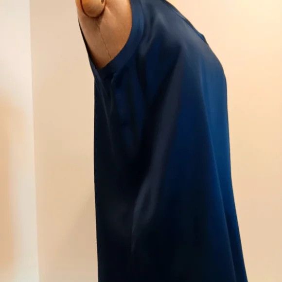 Lafayette 148 LAFAYETTE 148 Perla Luxe Blue Silk Charmeuse Blouse - (S) Size S / US 4 / IT 40 - 6 Thumbnail