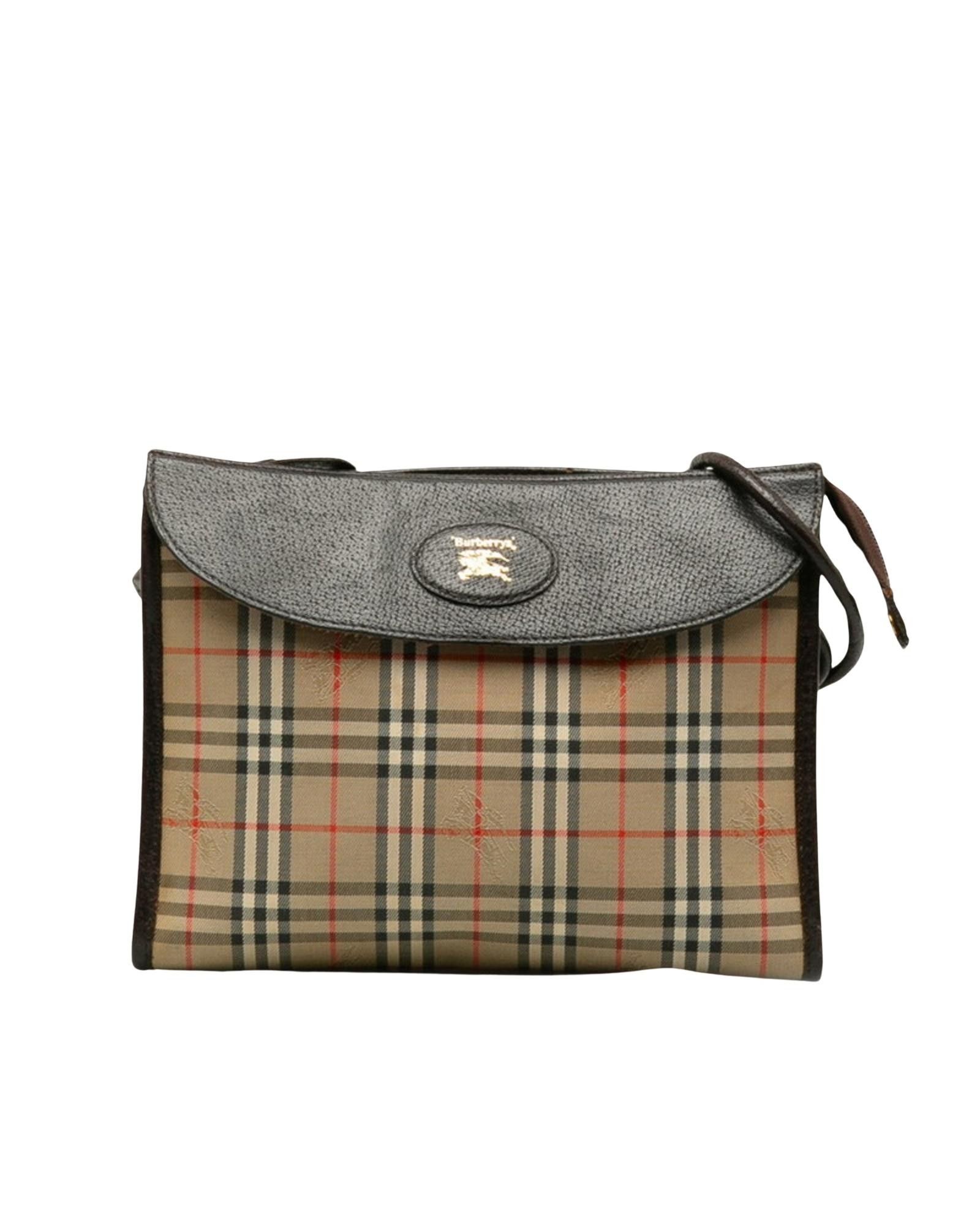 image of Burberry Beige Canvas Shoulder Bag For Sophisticated Women