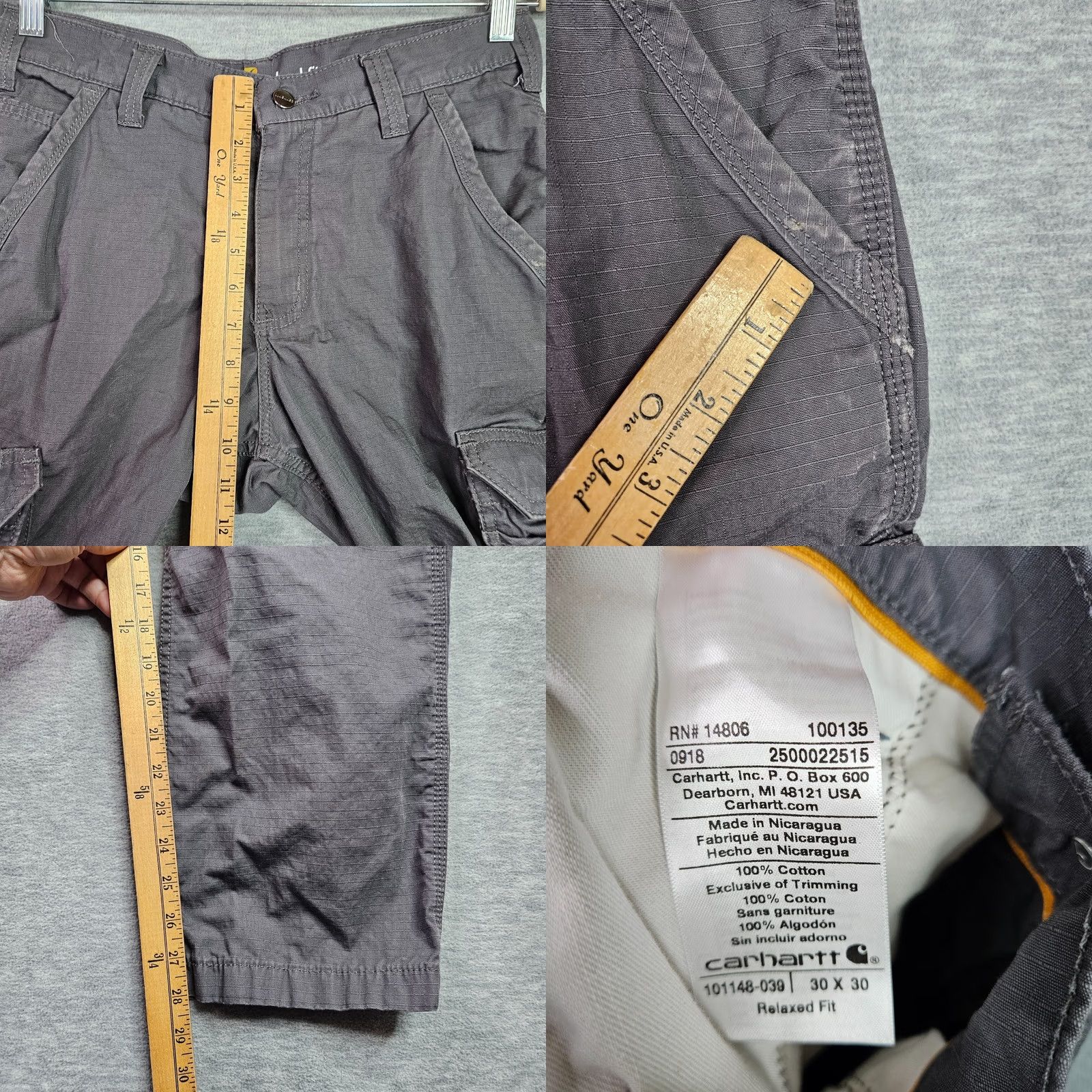 Carhartt VINTAGE Carhartt Force Cargo Pants Mens 30x28 Gray Relaxed Fit Workwear Size US 30 / EU 46 - 8 Thumbnail
