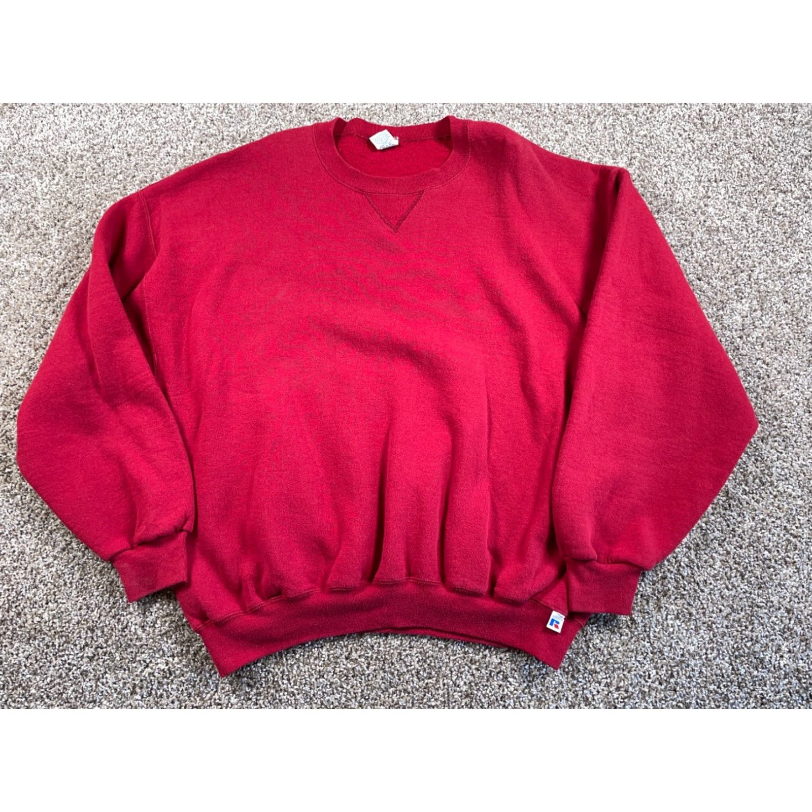 Russell Athletic VINTAGE Russell Athletic Sweatshirt Crewneck Adult 2XL Dark Red 50/50 Cotton Polyester Solid Size US XXL / EU 58 / 5 - 2 Thumbnail