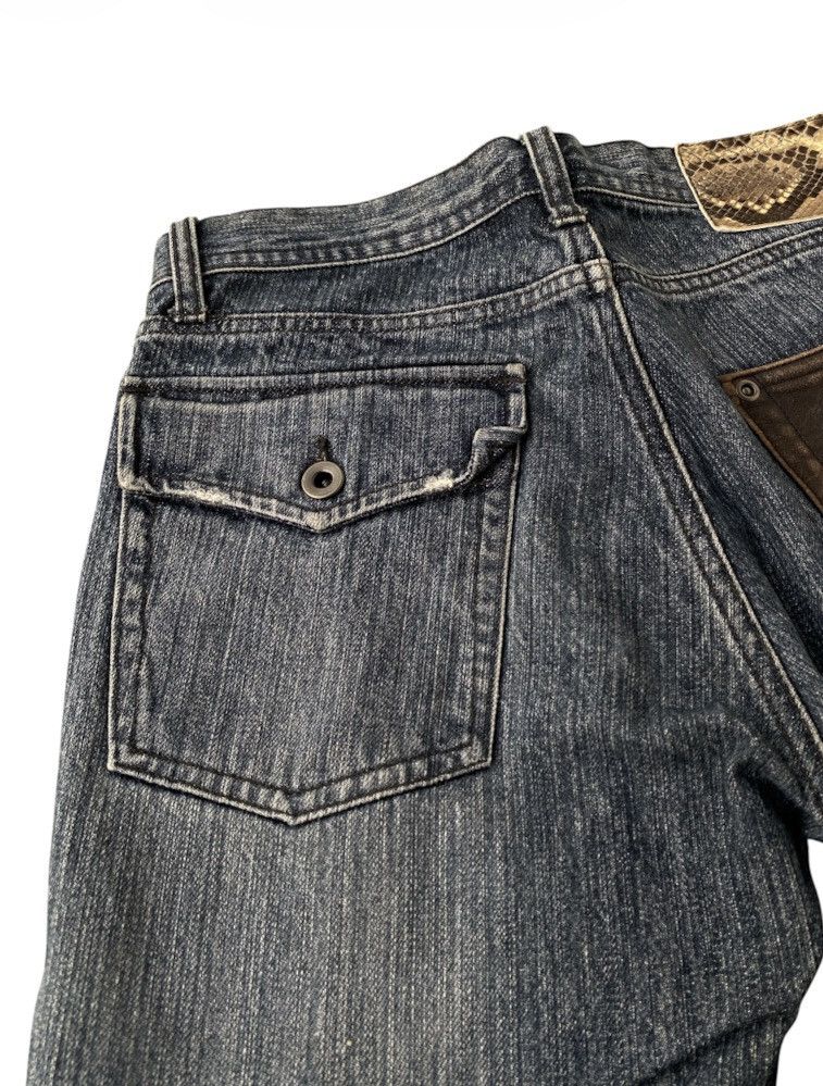 Isamu Katayama Backlash Vintage Disterssed Leather Patch Denim Size US 32 / EU 48 - 13 Thumbnail