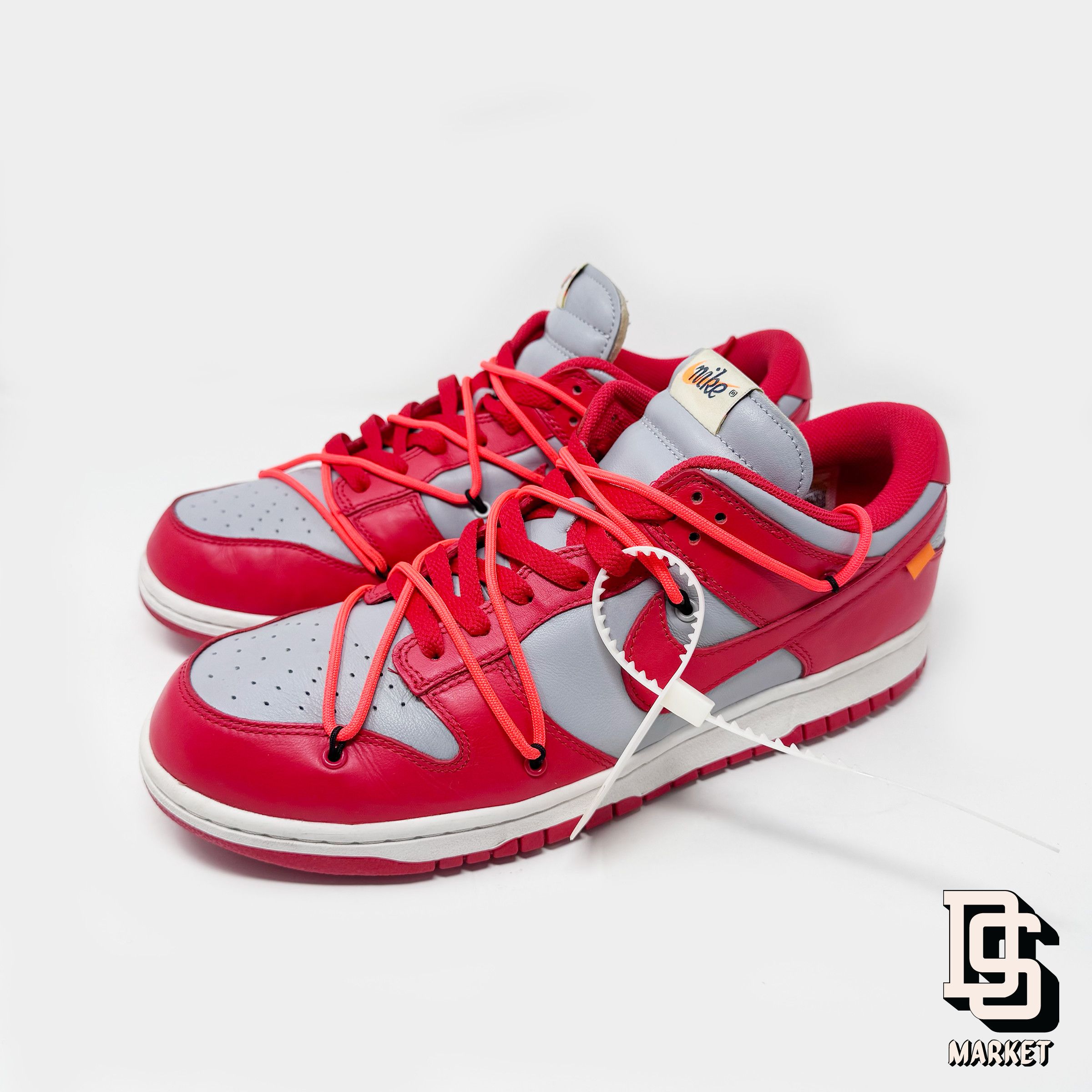 Nike × Off-White × Virgil Abloh NIKE DUNK LOW LTHR/OW OFF-WHITE C/O VIRGIL ABLOH RED GRAY Size US 11.5 / EU 44-45 - 2 Thumbnail