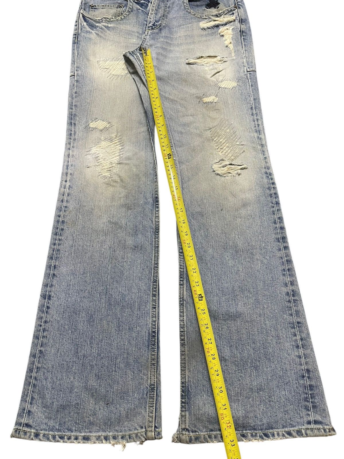 Ego Tripping Vintage Japan Ego Tripping Faded Distressed Flare Jeans Size US 32 / EU 48 - 13 Thumbnail