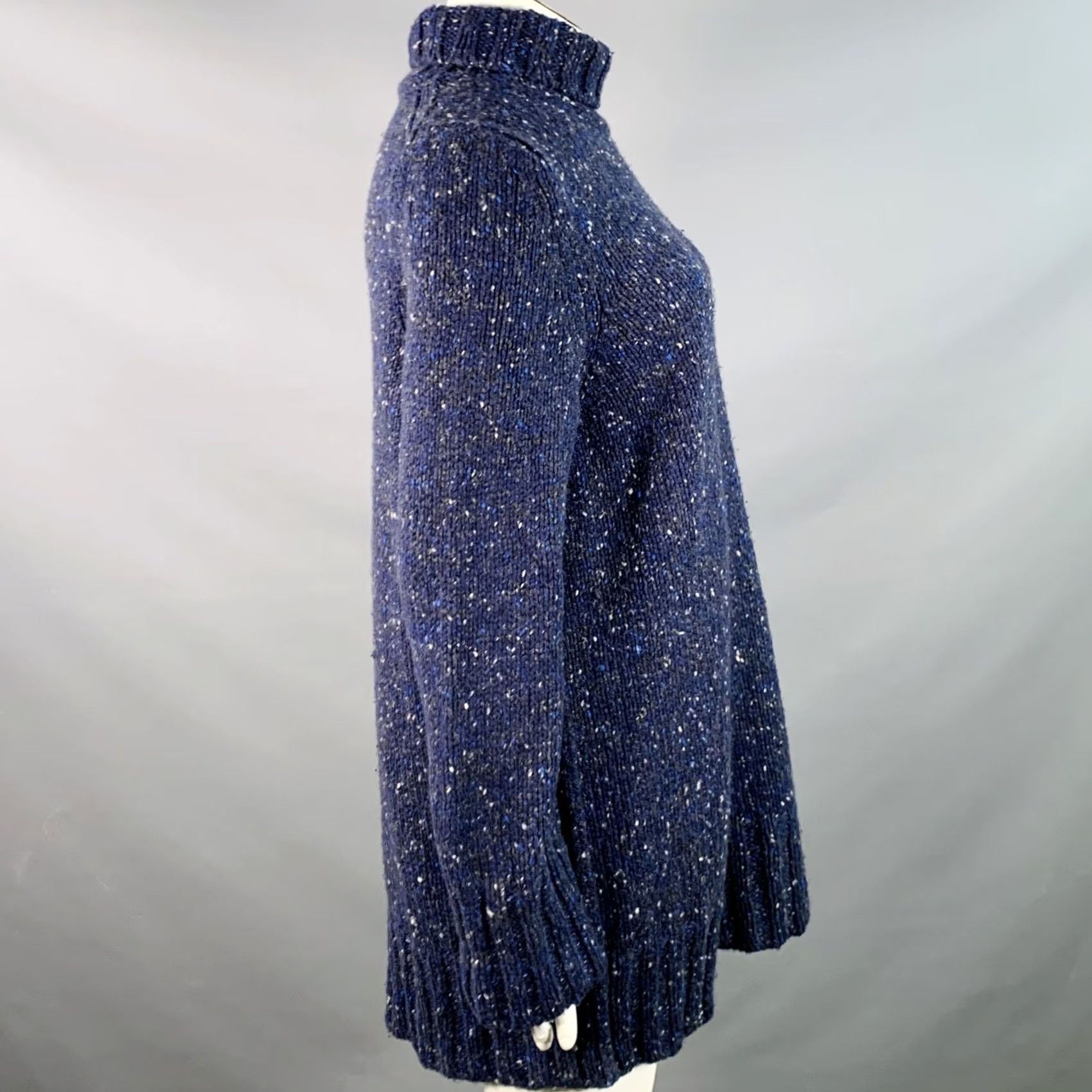 The Row THE ROW Sweater Womens L Navy Size Wool Melange Turtleneck Size L / US 10 / IT 46 - 2 Thumbnail