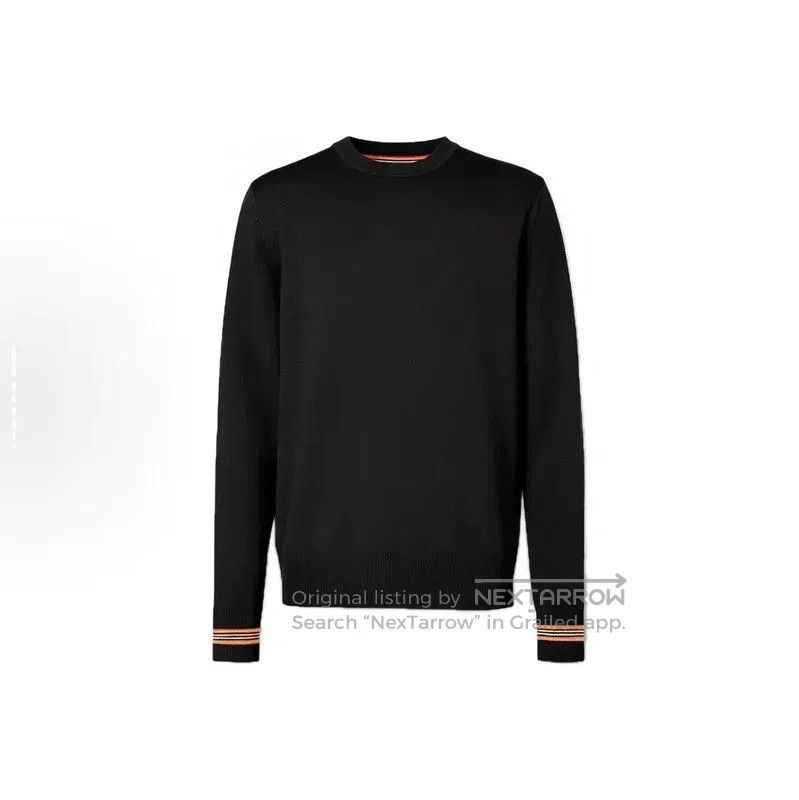 Burberry Burberry Men's Black Logo Knitted Sweater. Size US S / EU 44-46 / 1 - 1 Thumbnail