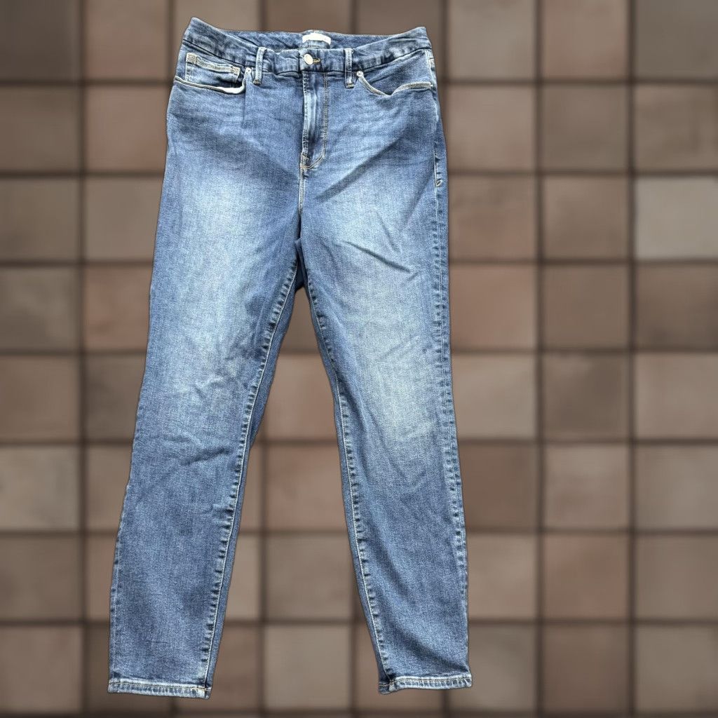 Good American Good American Jeans Womens 15 Medium Wash Stretch Slim Denim Pants Size 36" / US 14 / IT 50 - 1 Thumbnail