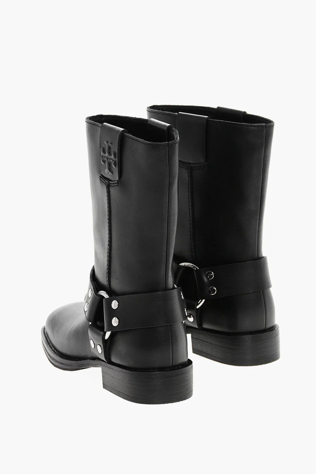Tory Burch og1mm0426 Leather Biker Ankle Boots in Black Size US 8 / IT 38 - 2 Thumbnail