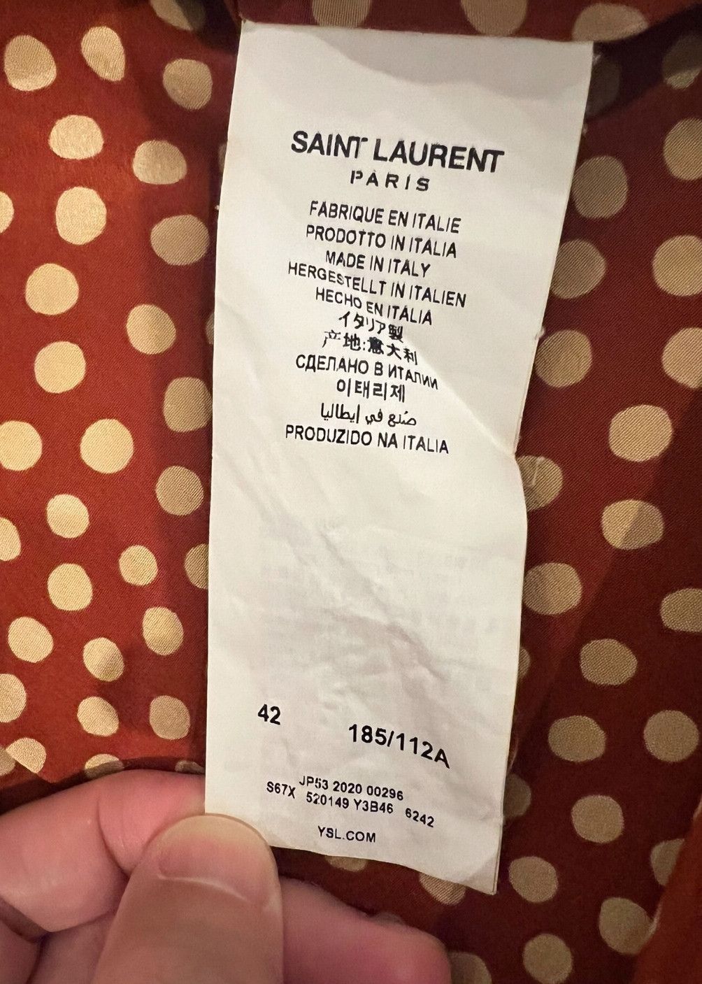 Saint Laurent Paris Saint Laurent size 42 polka-dot shirt Size US M / EU 48-50 / 2 - 4 Thumbnail