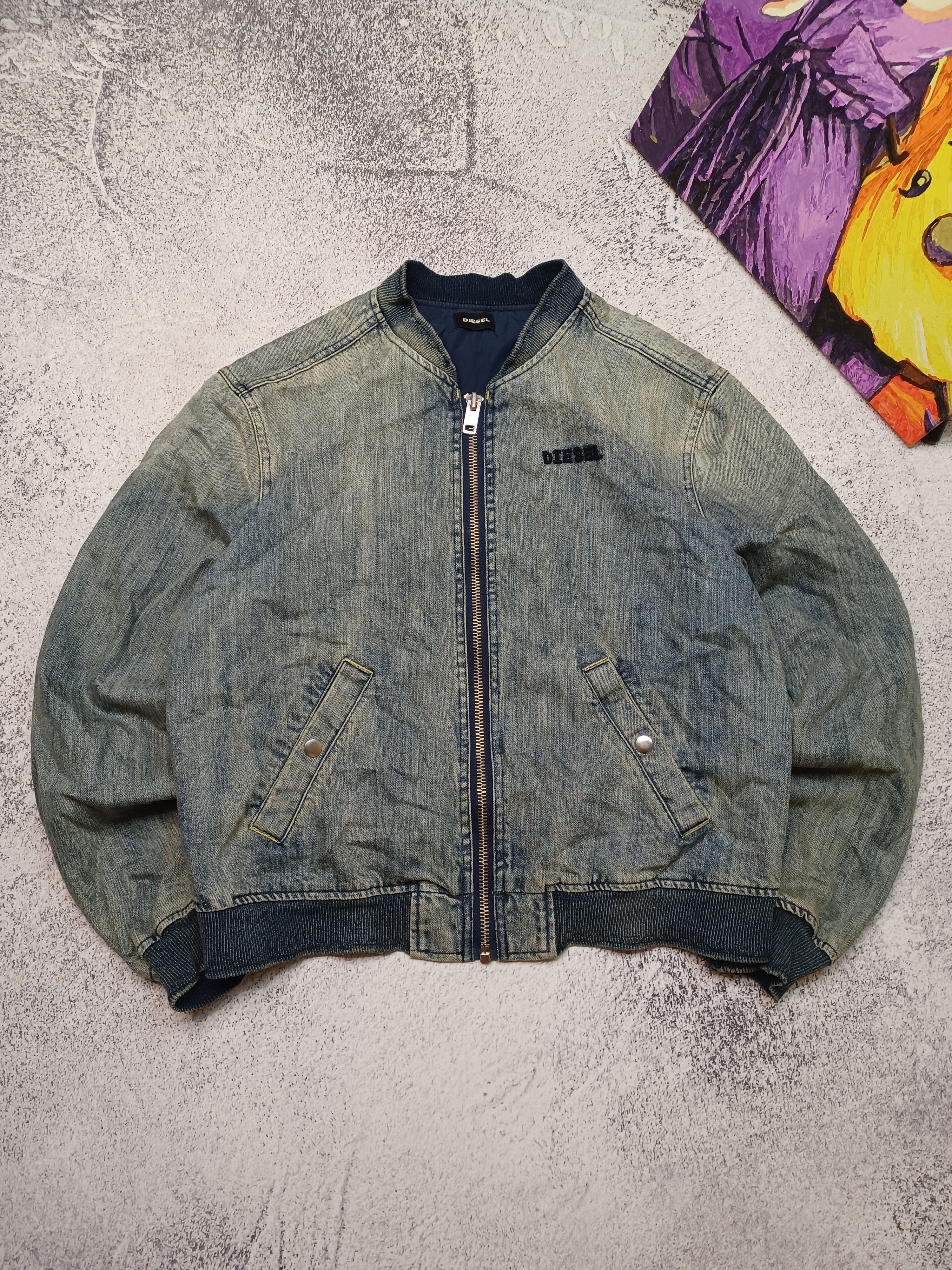 Diesel Diesel Women’s Denim Bomber Jacket Size XL / US 12-14 / IT 48-50 - 2 Thumbnail