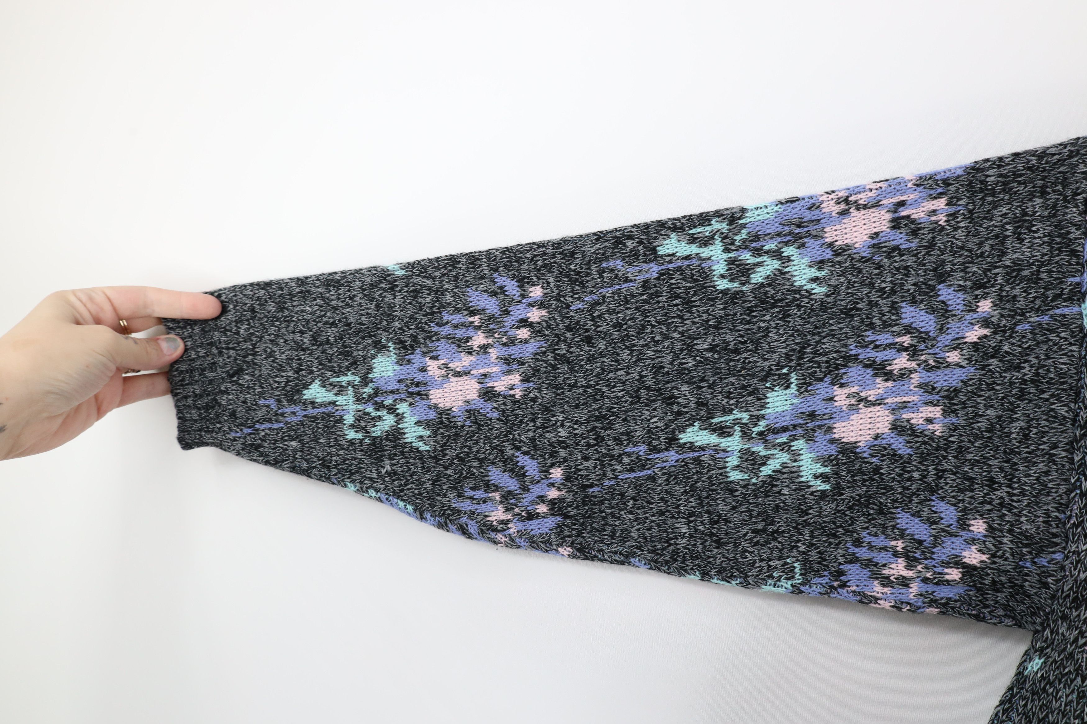Vintage Vintage 90s Streetwear Flower Knit Crewneck Sweater USA Size M / US 6-8 / IT 42-44 - 6 Thumbnail
