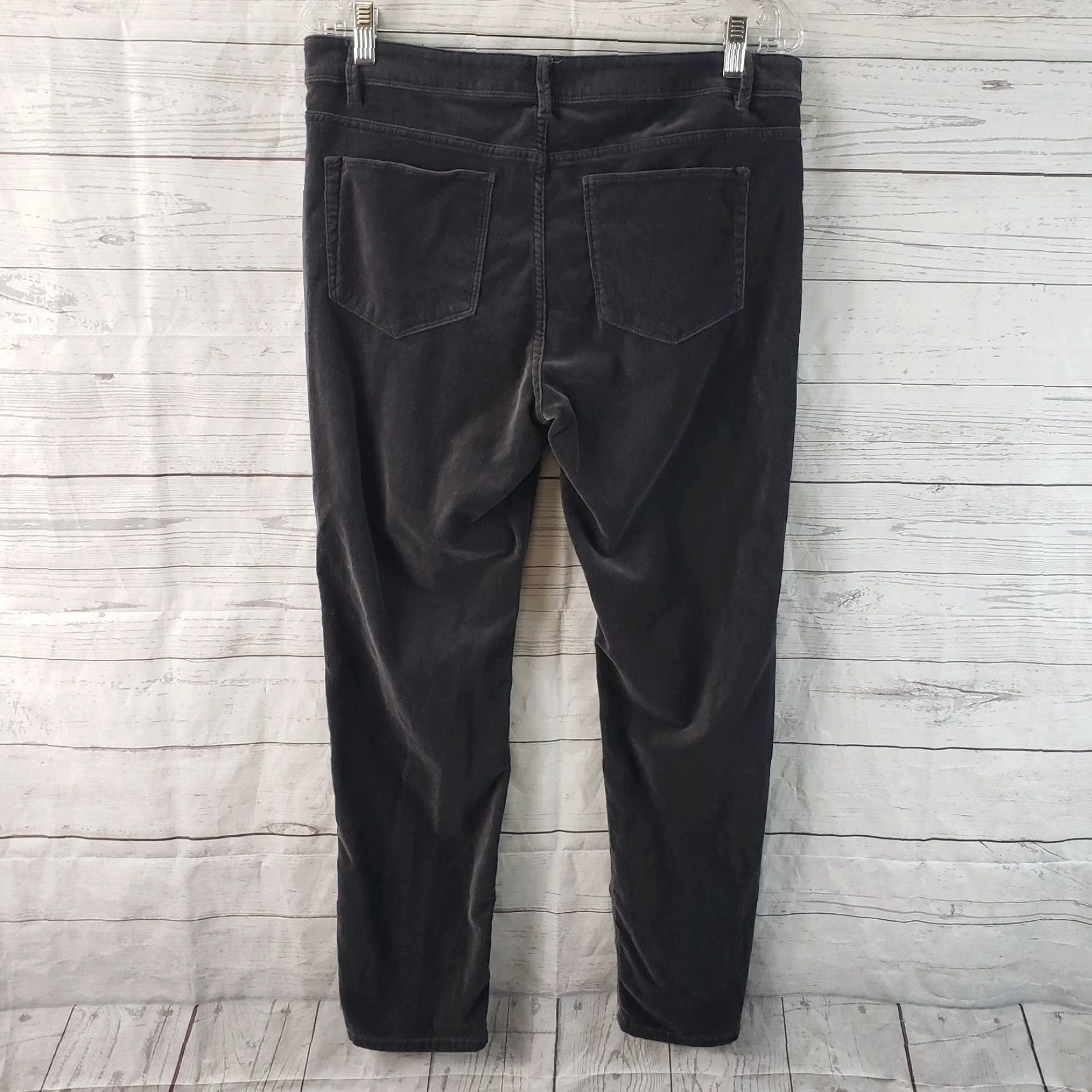 J. Jill J. Jill Womens Skinny Pants Sz 10 Gray Velour Cotton Blend Mid Rise Size 32" / US 10 / IT 46 - 4 Thumbnail
