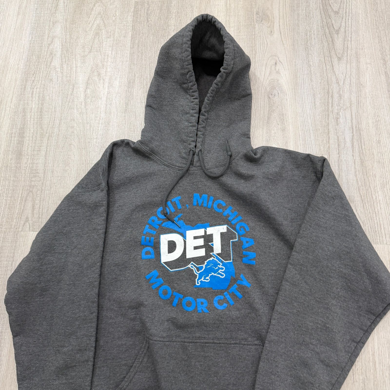 Vintage Detroit Lions Hoodie Men's Large Gray Blue Motor City Size US L / EU 52-54 / 3 - 2 Thumbnail