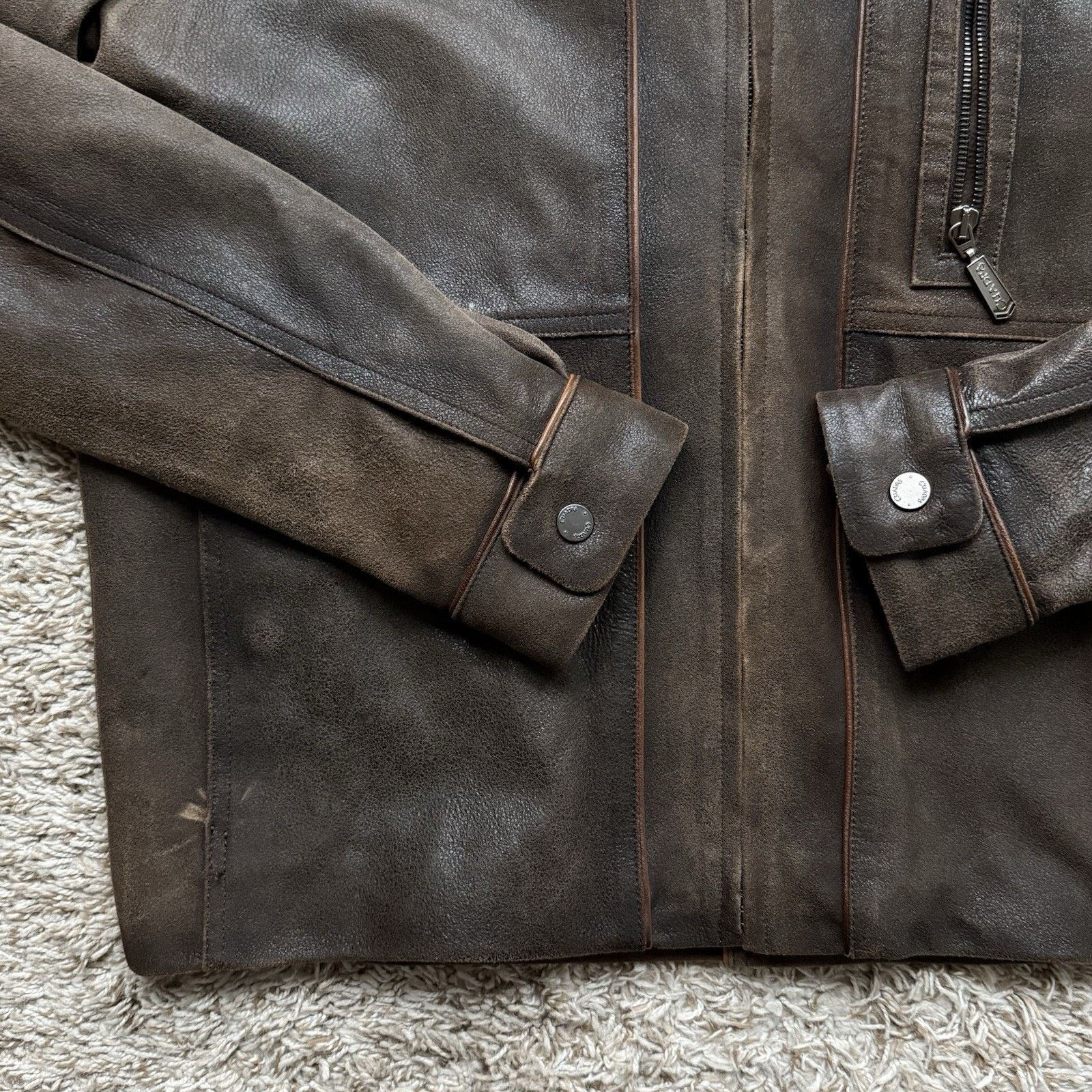 Cuadra Cuadra Brown Leather Jacket Honey Ovine Lamb Leather Moto Size US M / EU 48-50 / 2 - 8 Thumbnail