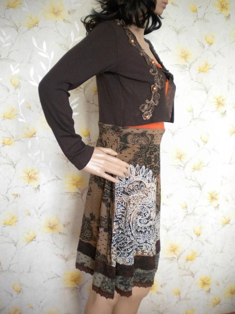 Desigual Vintage cottage chic tee shirt dress, reconstructed dress Size M / US 6-8 / IT 42-44 - 6 Thumbnail