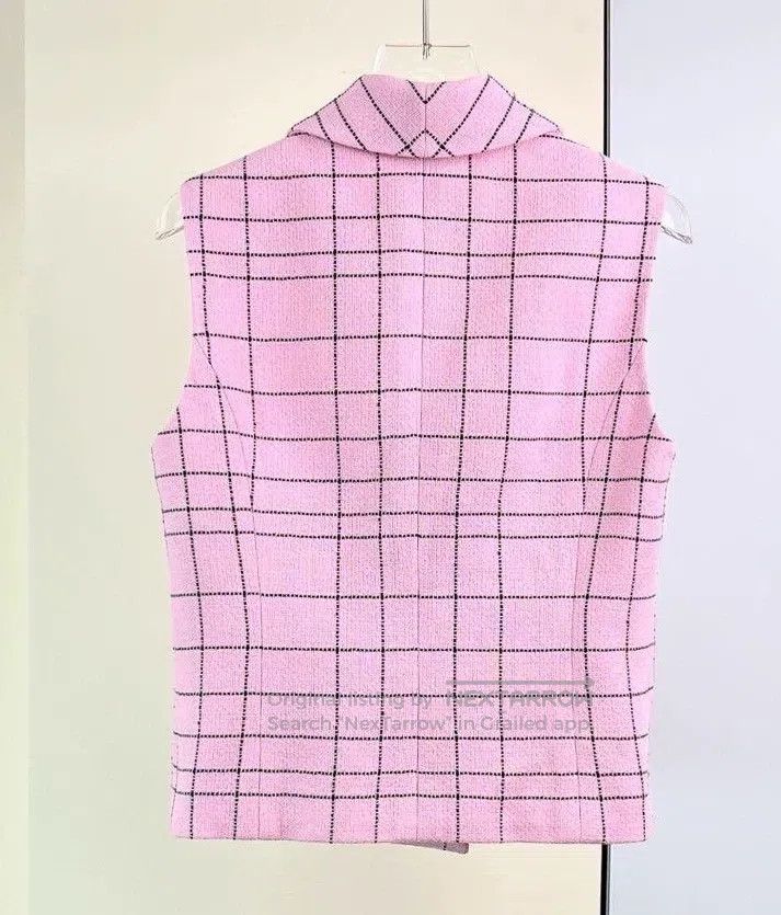 Chanel Chanel 24S pink plaid vest jacket Size XS / US 0-2 / IT 36-38 - 5 Thumbnail