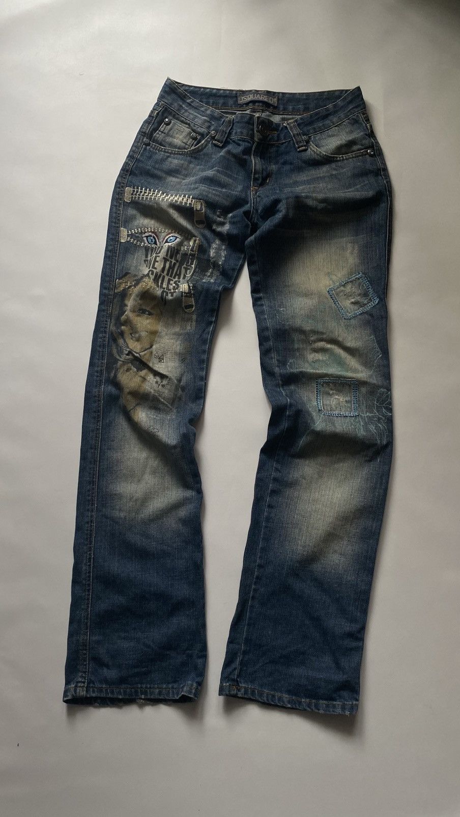 Dsquared2 Vintage Dsquared2 Y2k Flared bootcut Denim Jeans Embroidery Size 29" - 1 Thumbnail