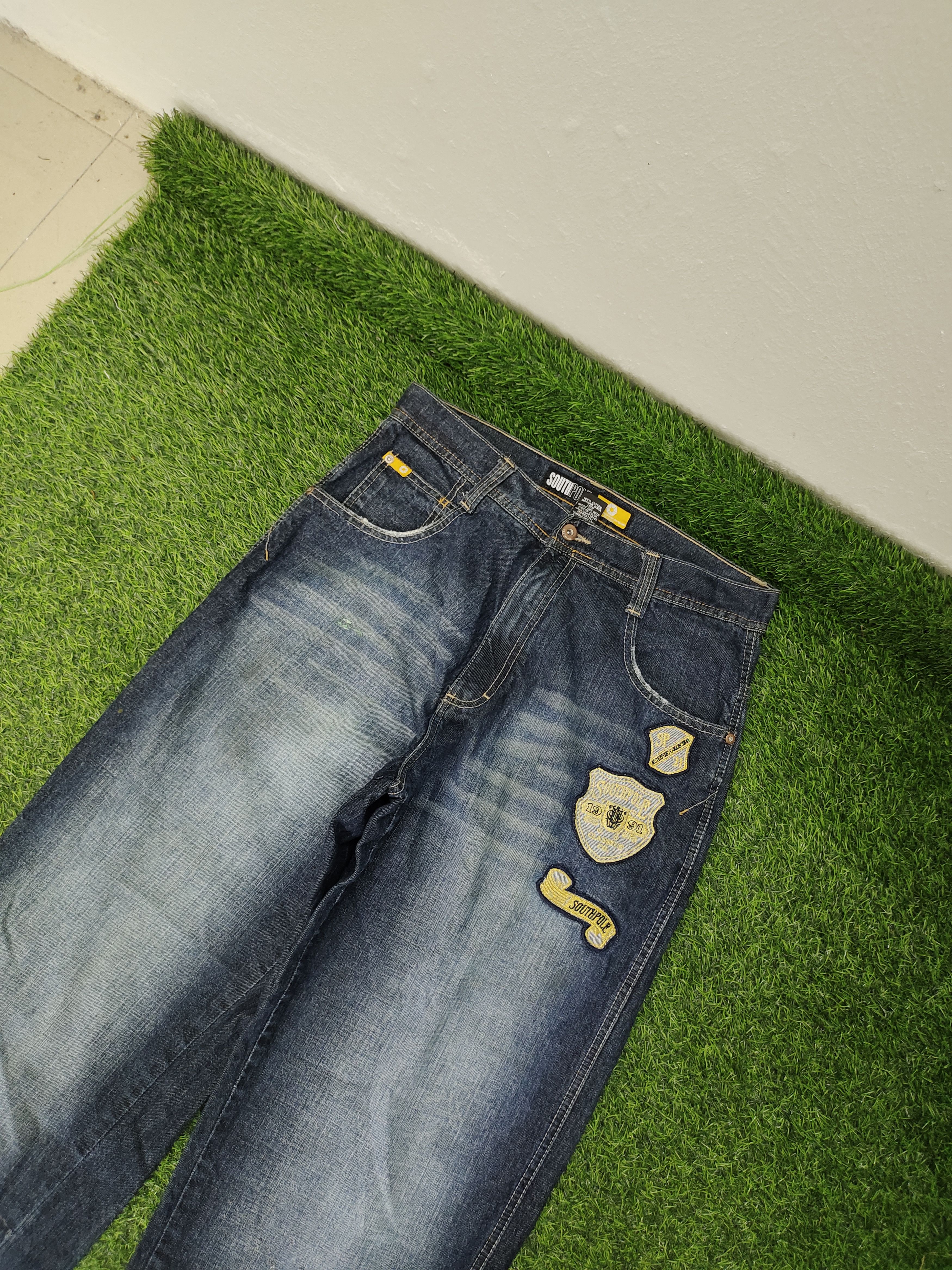 Southpole Vintage Y2k Southpole Patches Distress Faded Baggy Jeans Size US 34 / EU 50 - 2 Thumbnail