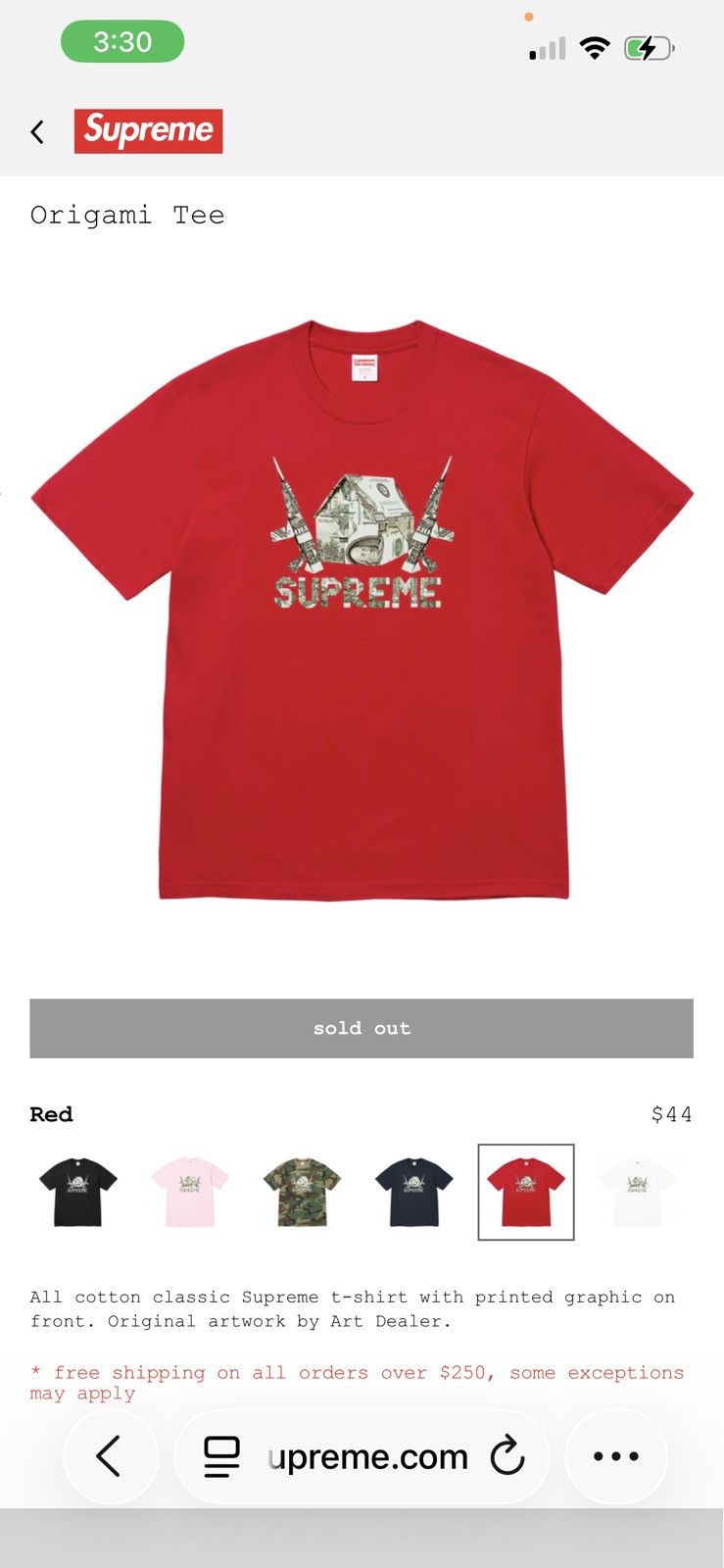 Supreme Supreme Origami Tee Size US XL / EU 56 / 4 - 1 Preview