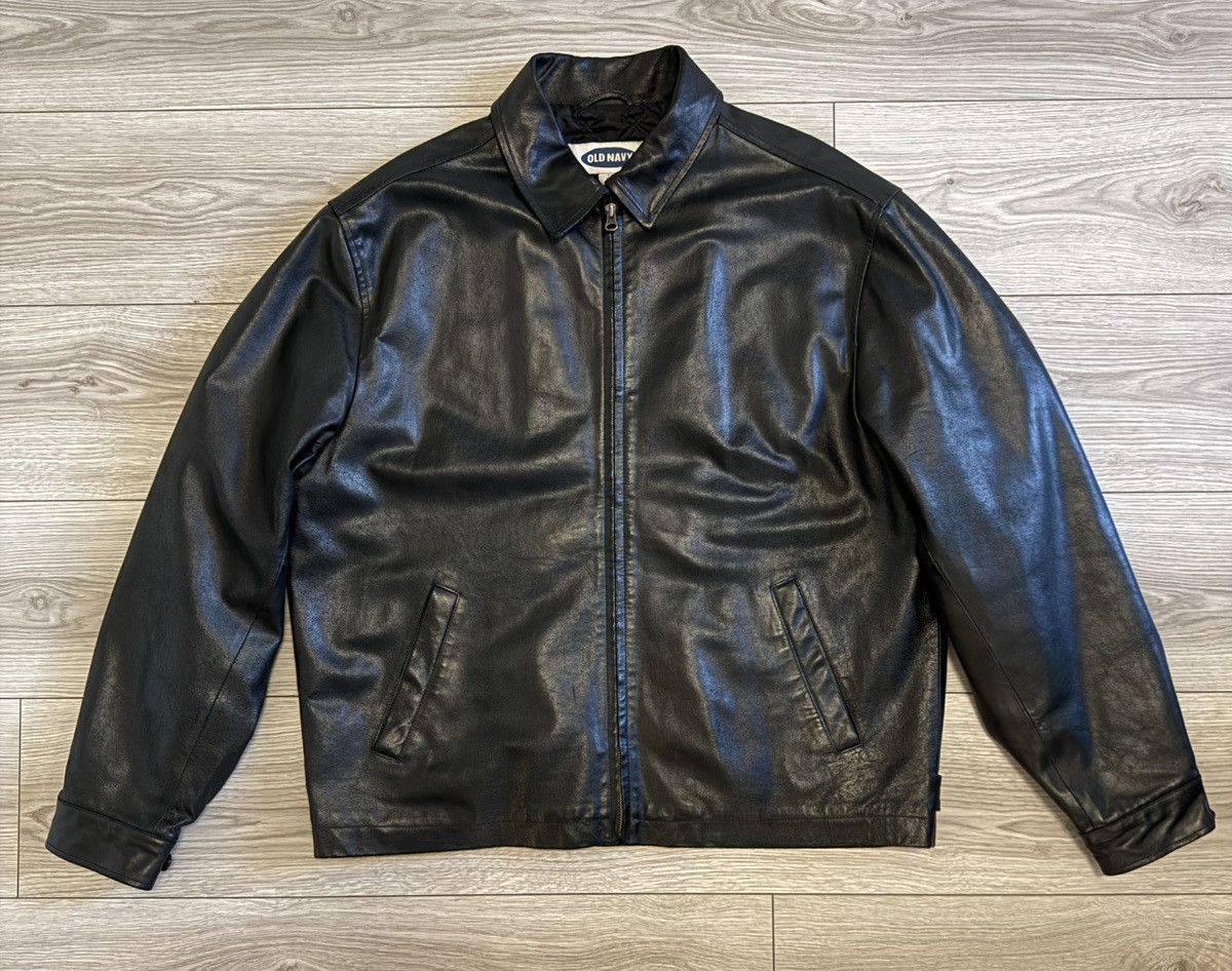 Old Navy Vintage Old Navy Leather Jacket Size US L / EU 52-54 / 3 - 1 Thumbnail
