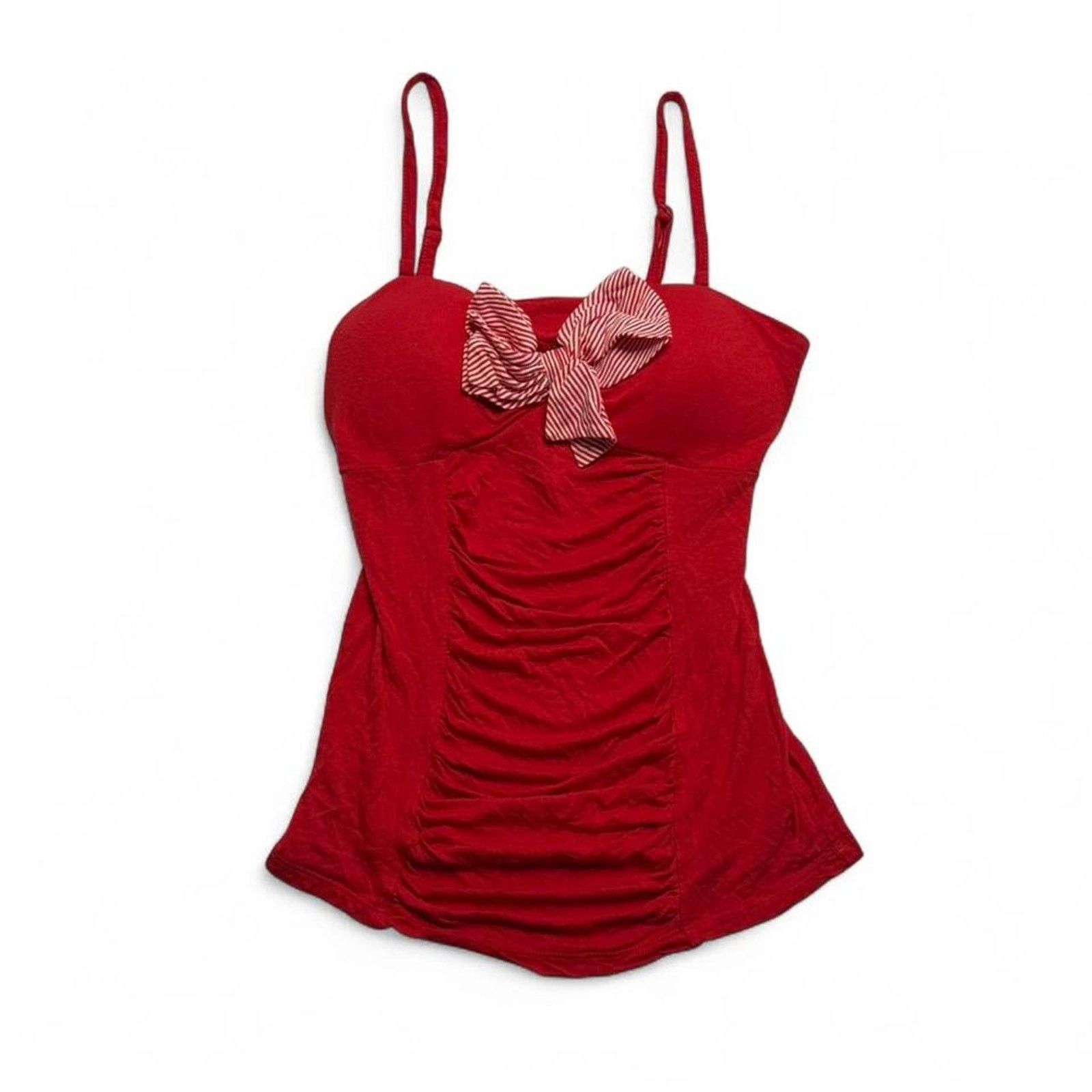 Other Charlotte Russe Y2K Cherry Red Fitted Tank Bow Detail Size M Size M / US 6-8 / IT 42-44 - 1 Thumbnail
