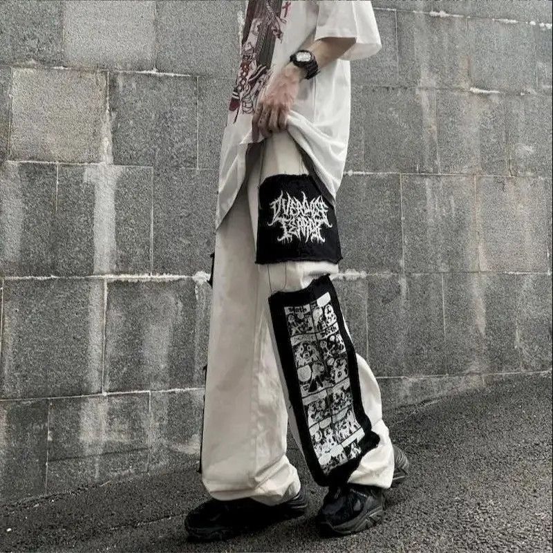 Japanese Brand Gothic Punk Cargo Pants Anime Patch Pants Size US 32 / EU 48 - 2 Thumbnail