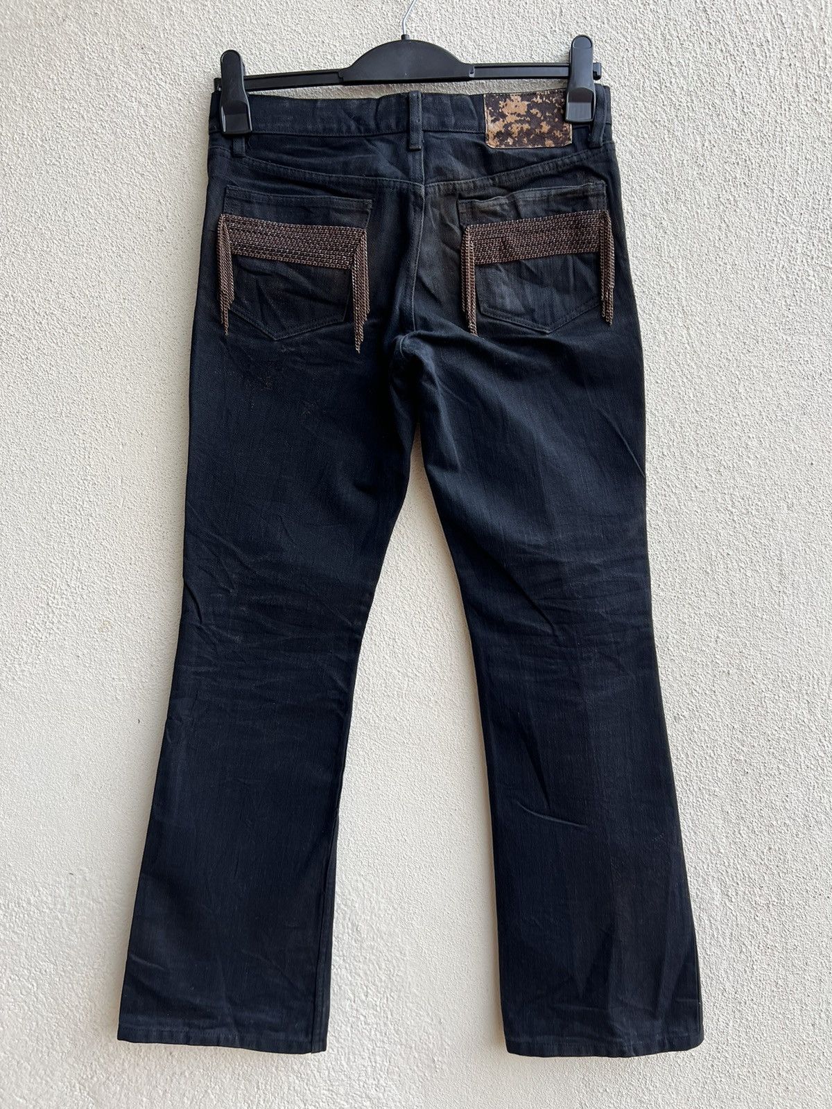 Shellac Shellac Japan Waxed Black Denim Bootcut Jeans Size US 29 - 13 Thumbnail