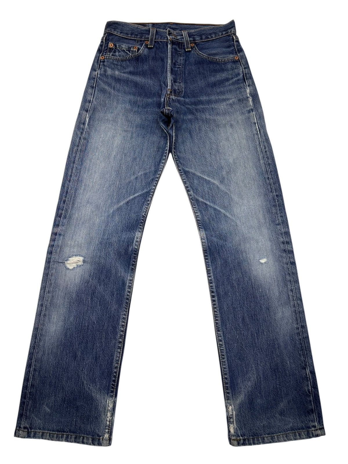 Levi's Vintage Levis 501 USA Blue Distressed Denim Jeans Size US 27 - 5 Thumbnail