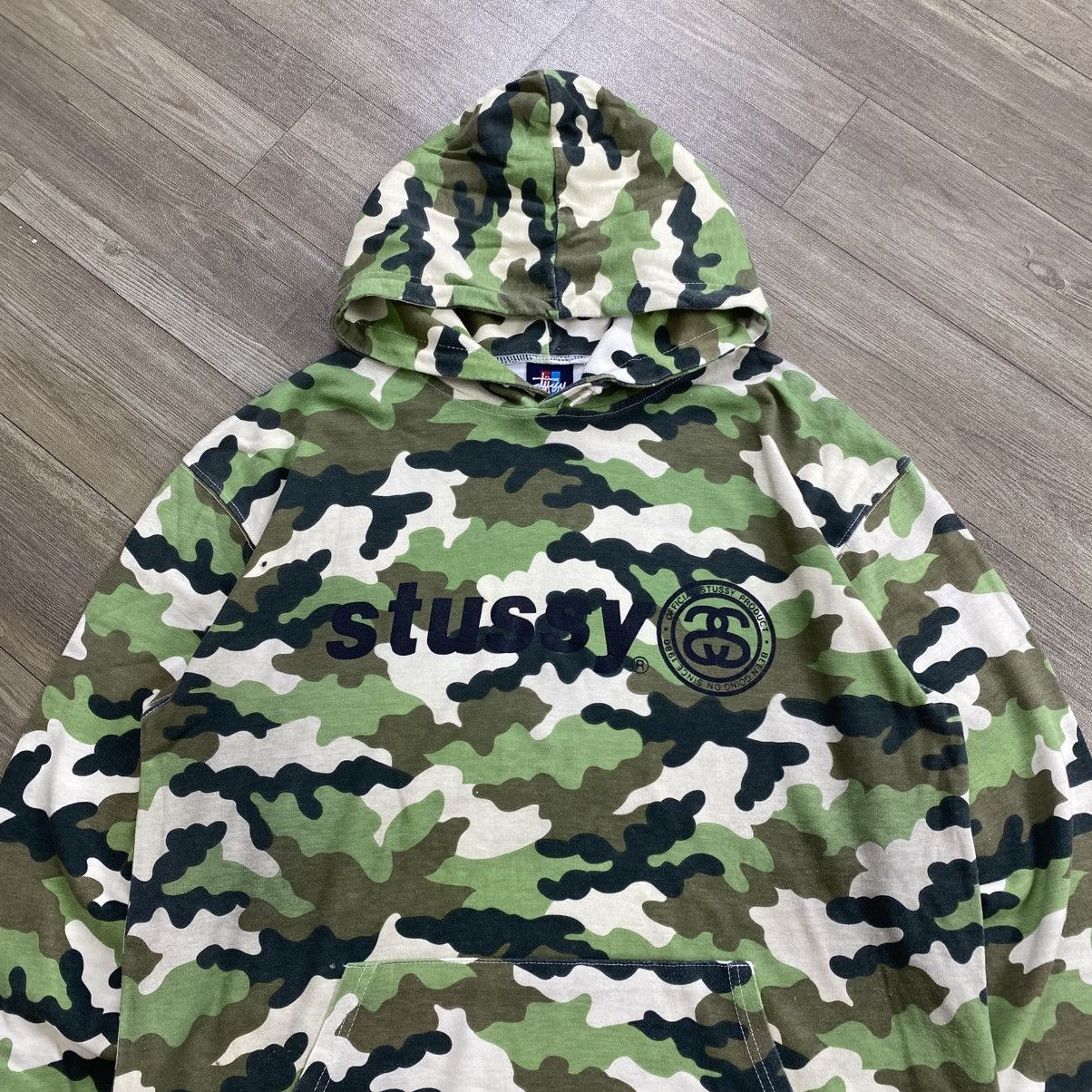 Stussy 90s Vintage Stüssy Camouflage Japan Spell Out Logo Hoodie Size US L / EU 52-54 / 3 - 2 Thumbnail