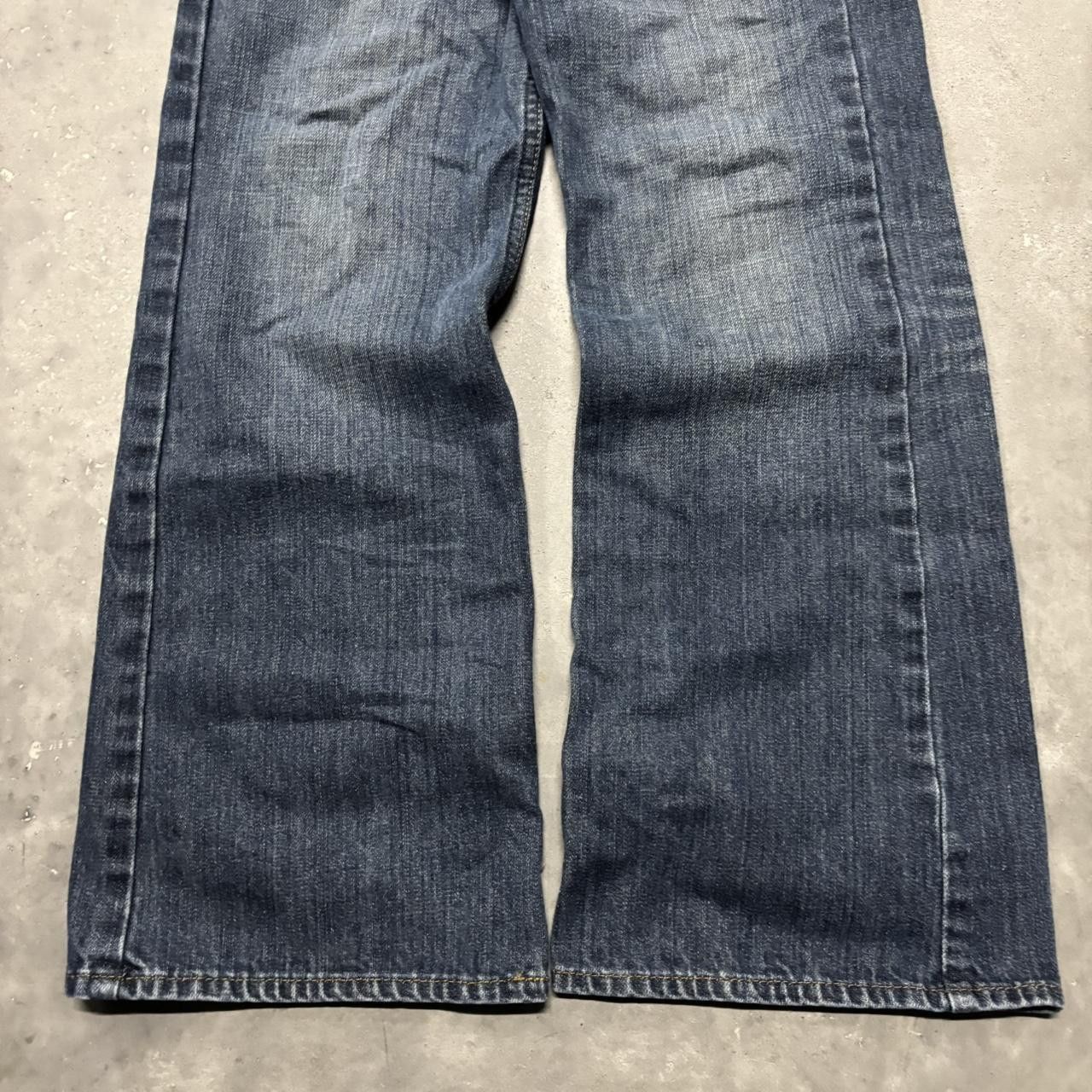 Japanese Brand × Vintage Crazy Vintage Y2K/2000s Grunge Dark Wash Bootcut Denim Jeans! Size US 31 - 6 Thumbnail