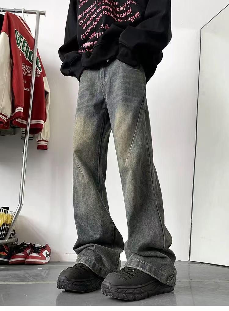 Japanese Brand × Jean American street washed distressed straight flared jeans Size US 32 / EU 48 - 2 Thumbnail