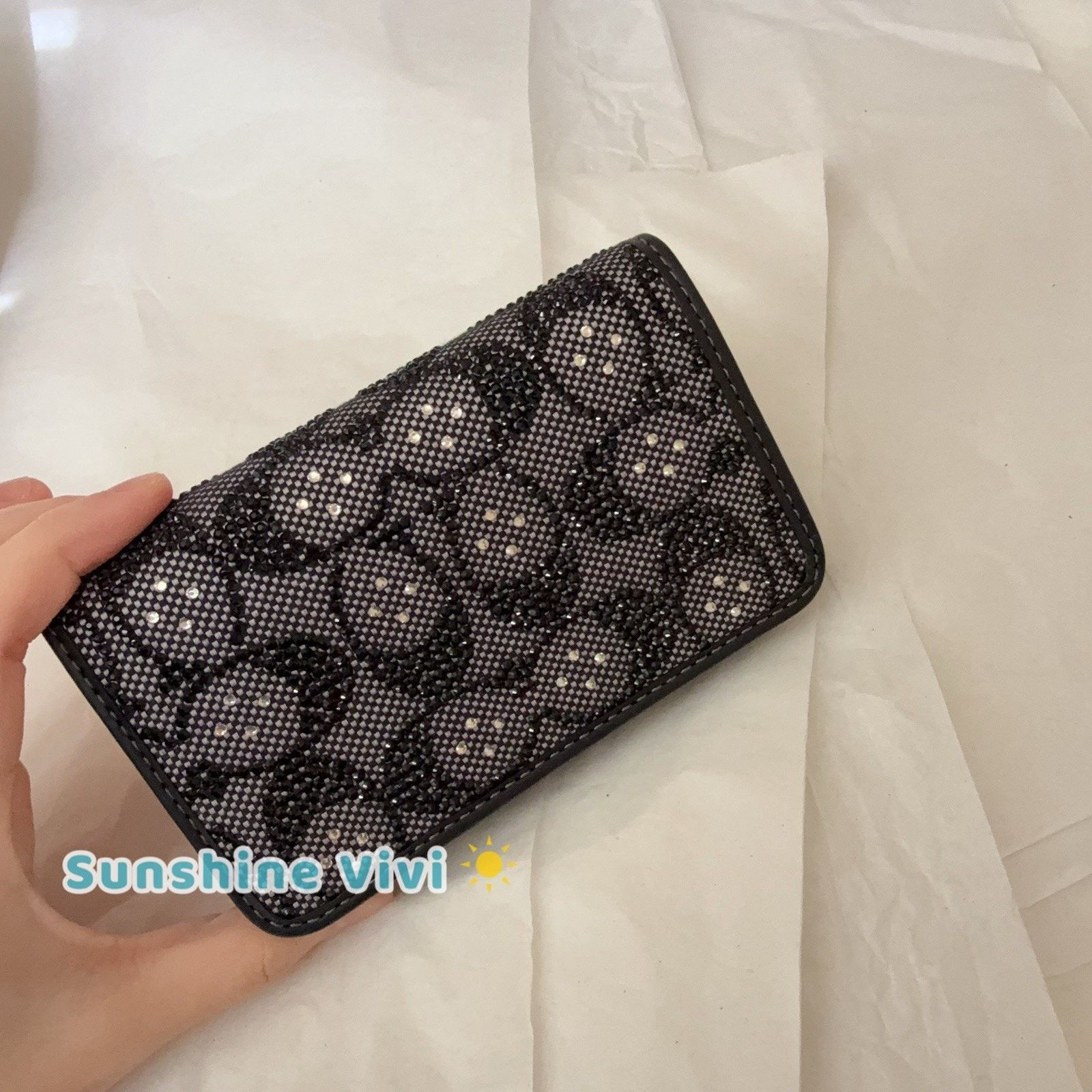 Coach NWT Coach Essential Slim Card Case Crystal CCD16 Black Size ONE SIZE - 3 Thumbnail