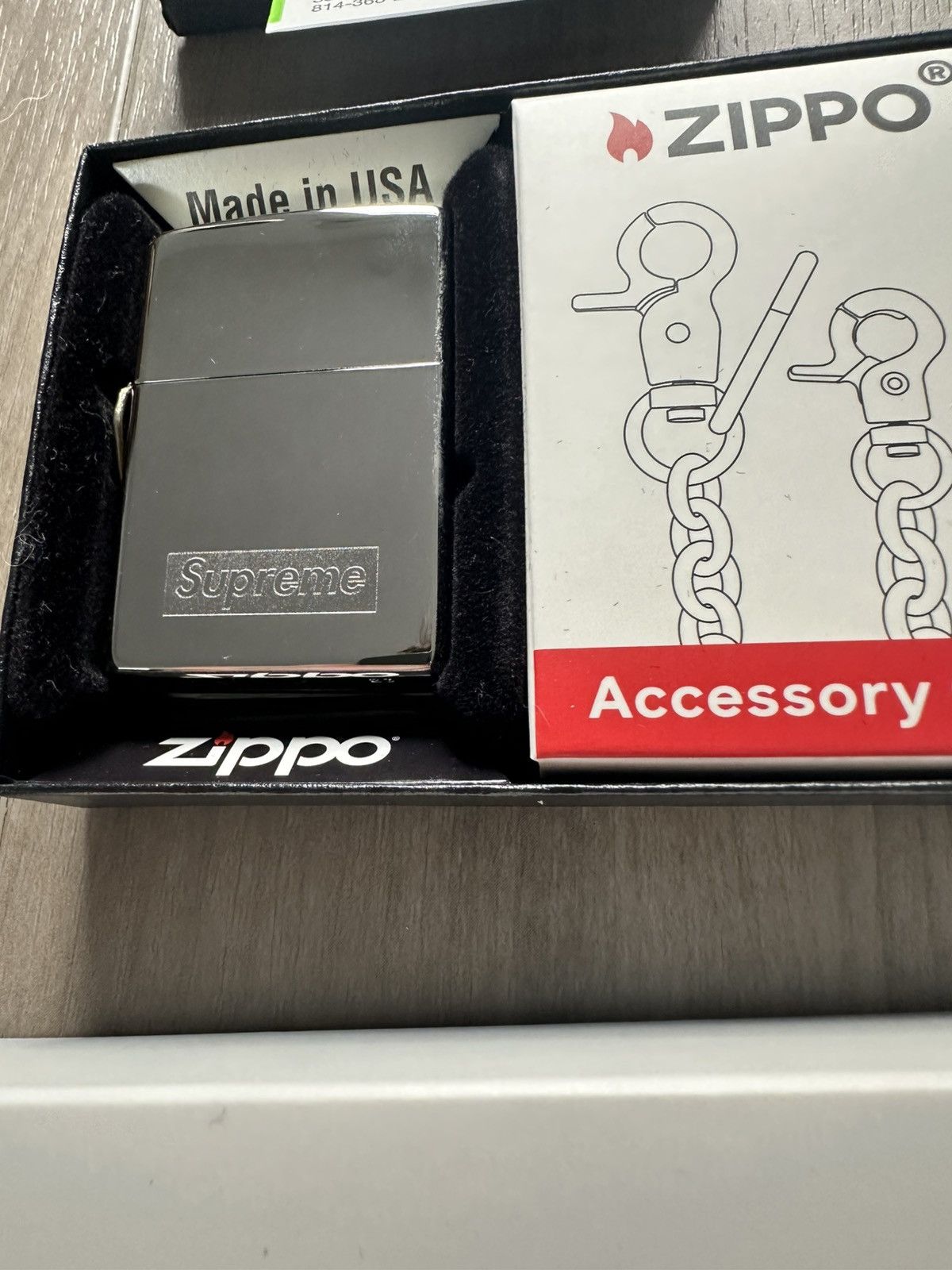 Supreme × Zippo Supreme Zippo Chain Lighter Silver | Grailed