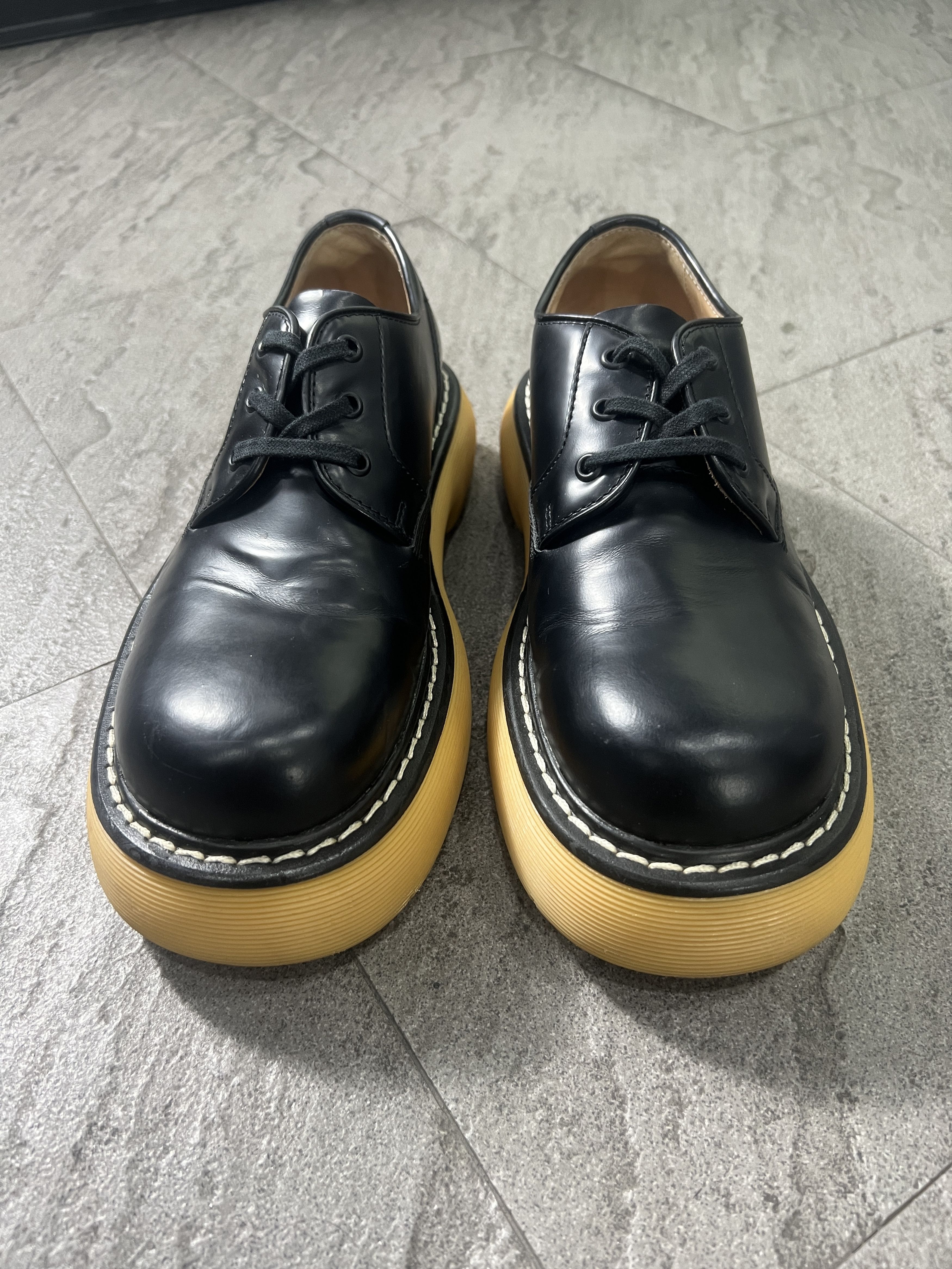 Bottega Veneta Bottega Veneta Leather Derby Lug Sole Black 40 Size US 7 / EU 40 - 2 Thumbnail