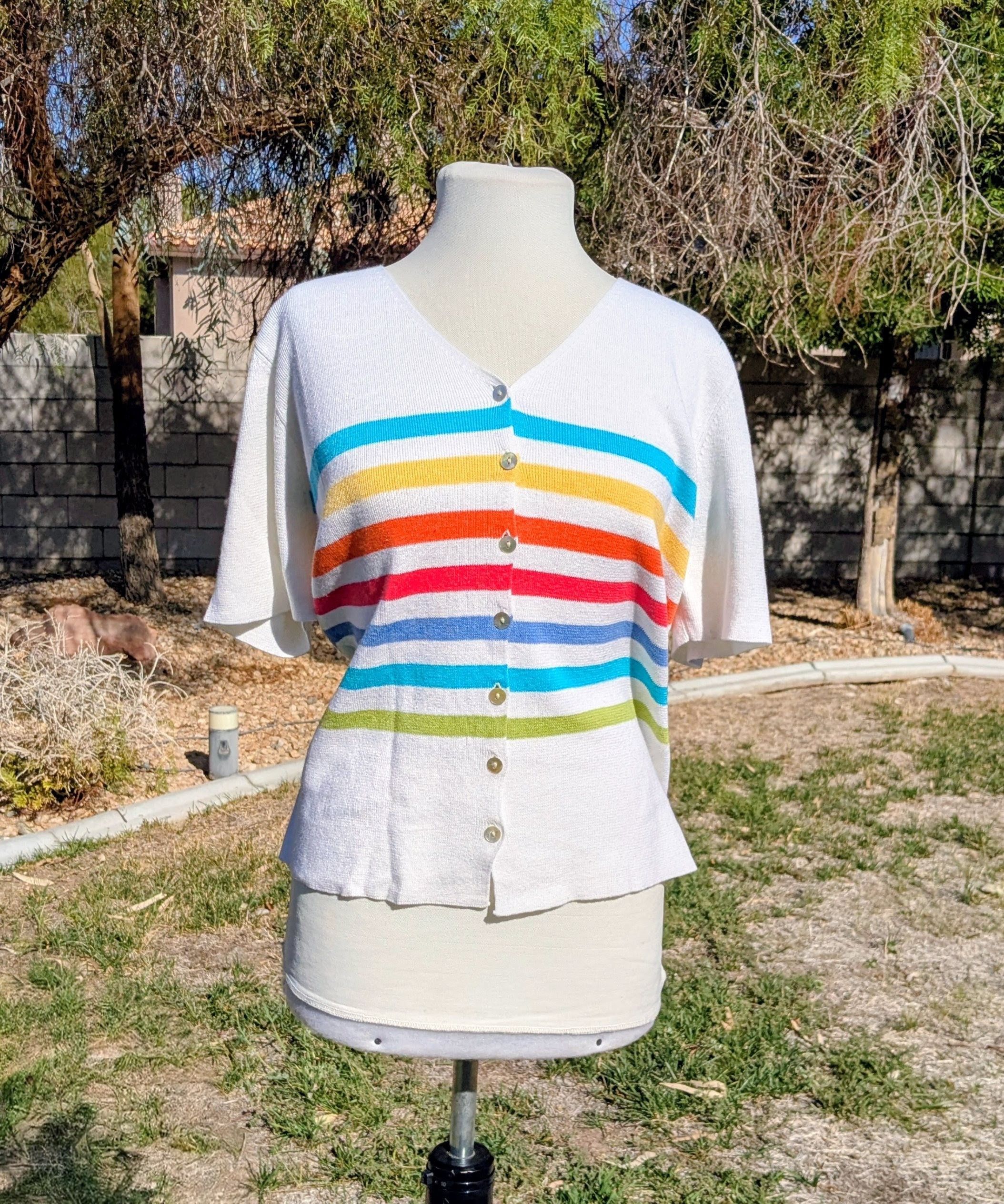 Other VTG Designers Originals Studio Rainbow Striped Sweater Shirt Size L / US 10 / IT 46 - 1 Thumbnail