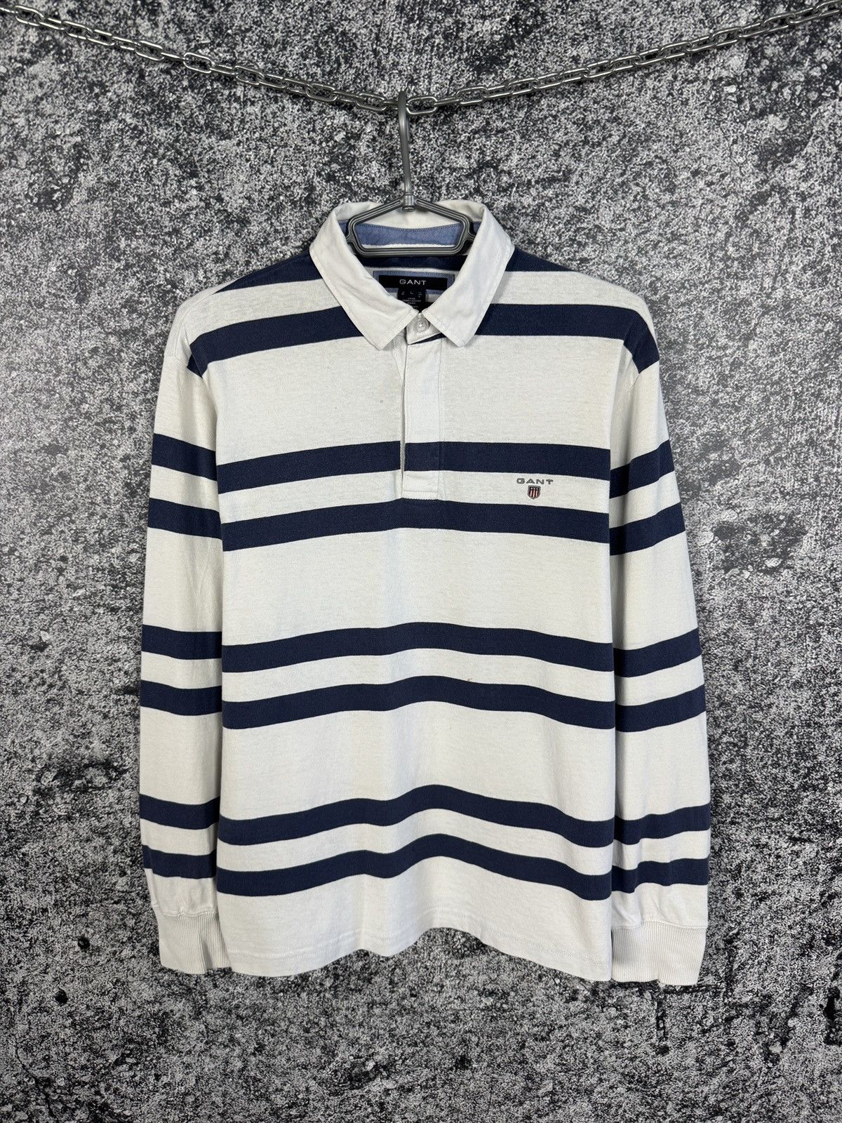 Gant Gant Vintage Rugby Shirt Striped Long Sleeve Polo Crest Logo Size US L / EU 52-54 / 3 - 1 Thumbnail