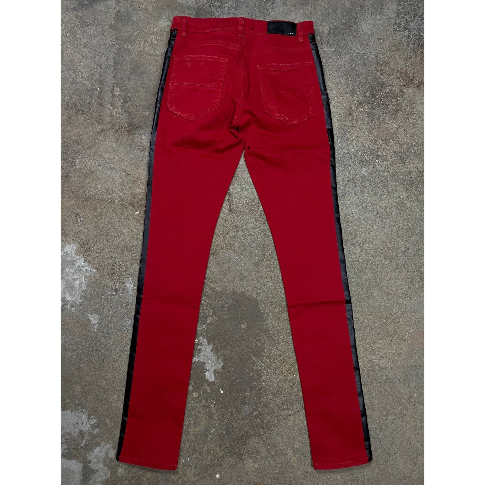 Amiri Amiri Jeans Thrasher Red Black Stripe Used 31 Size US 31 - 2 Thumbnail
