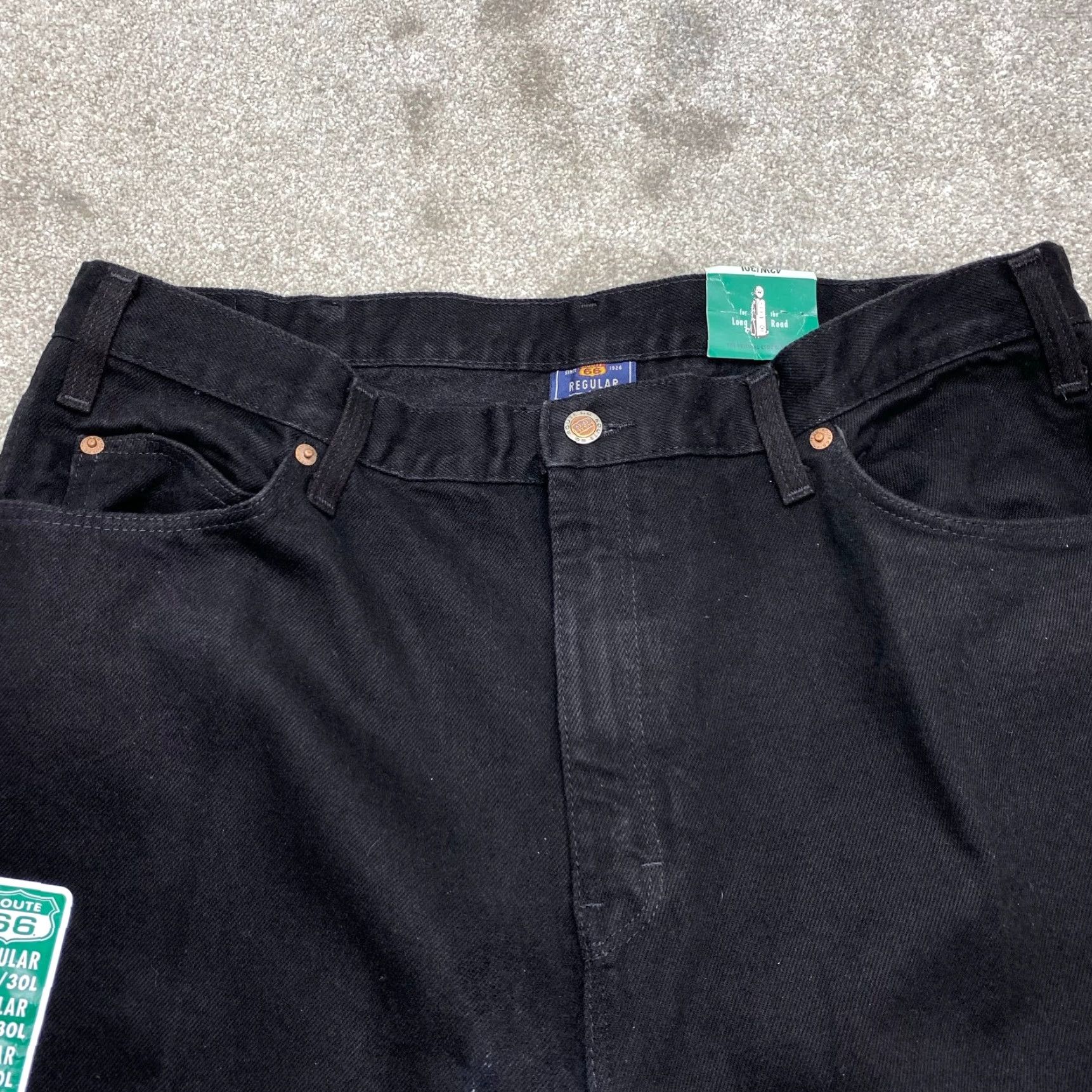 Route 66 VINTAGE Route 66 Jean Mens 36x25 Black Denim Jeans Regular Fit Tapered 7202 Size US 36 / EU 52 - 2 Thumbnail