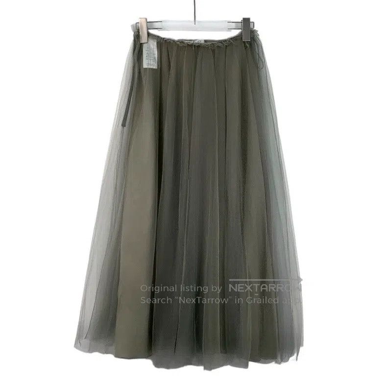 Dior Dior Olive green mulberry silk casual mesh skirt Size 24" / US 00 / IT 34 - 2 Thumbnail