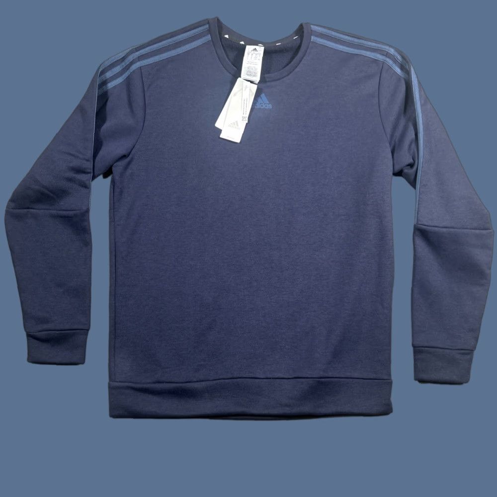 Adidas Adidas Sweatshirt Navy Blue Large Men's Long Sleeve Crew Neck Pullover NWT Regular Fit Size US L / EU 52-54 / 3 - 1 Thumbnail