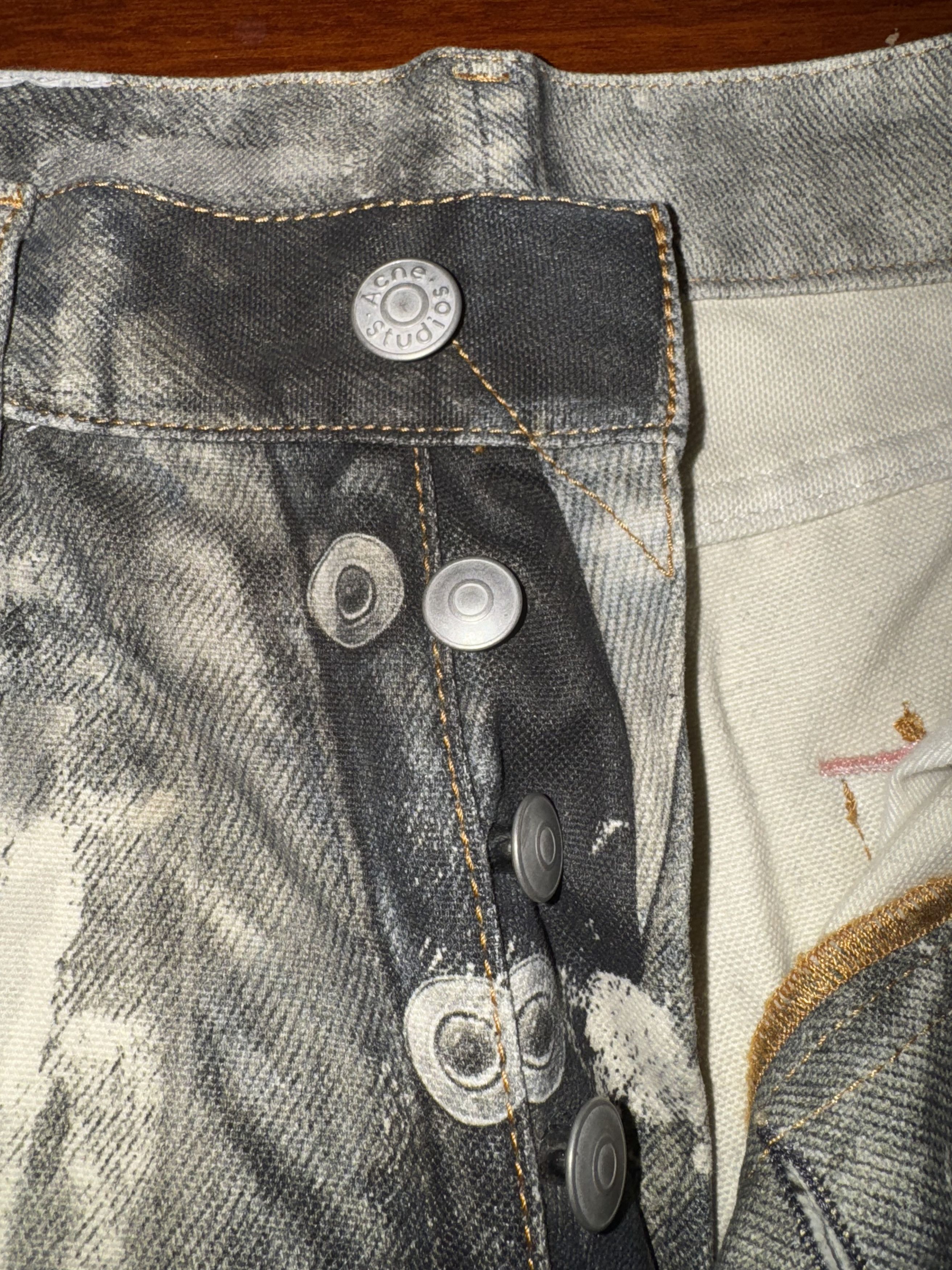 Acne Studios 1981 Splatter LooseFit Jeans Cold Grey Size US 30 / EU 46 - 2 Thumbnail