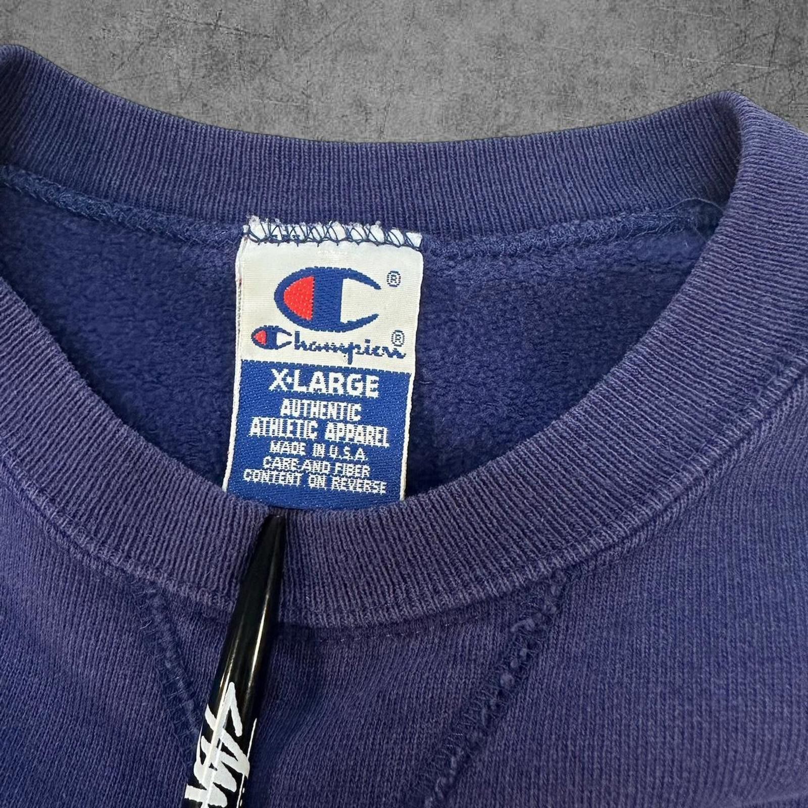 Champion Vintage 90s Navy Champion Crewneck Size US XL / EU 56 / 4 - 2 Thumbnail