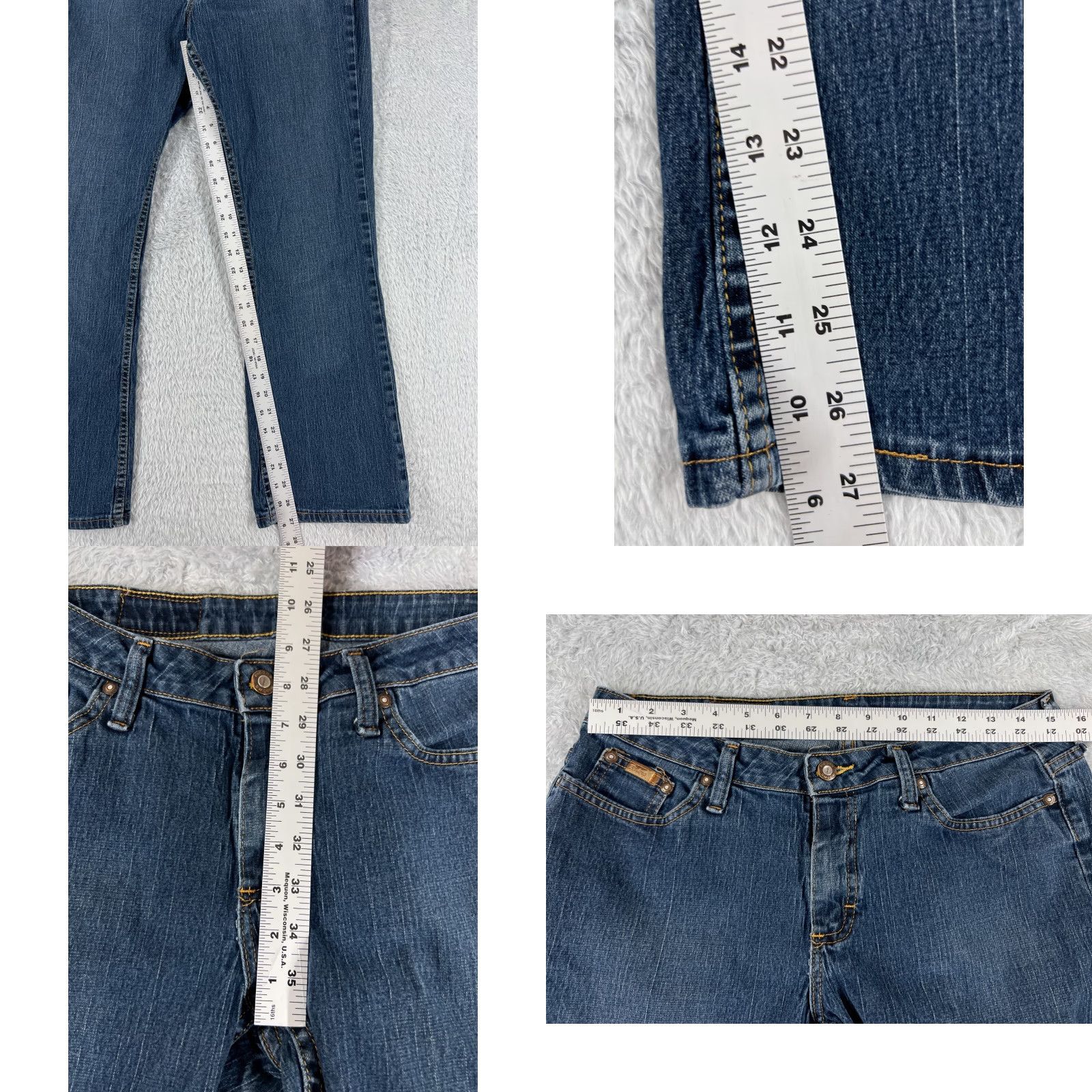 Lee Lee Jeans Women Bootcut Denim Blue 30x27 Regular Mid Rise Cotton Blend 30 Inseam Pockets Stretch Button Logo Jeans Mens? Size 30" / US 8 / IT 44 - 8 Thumbnail