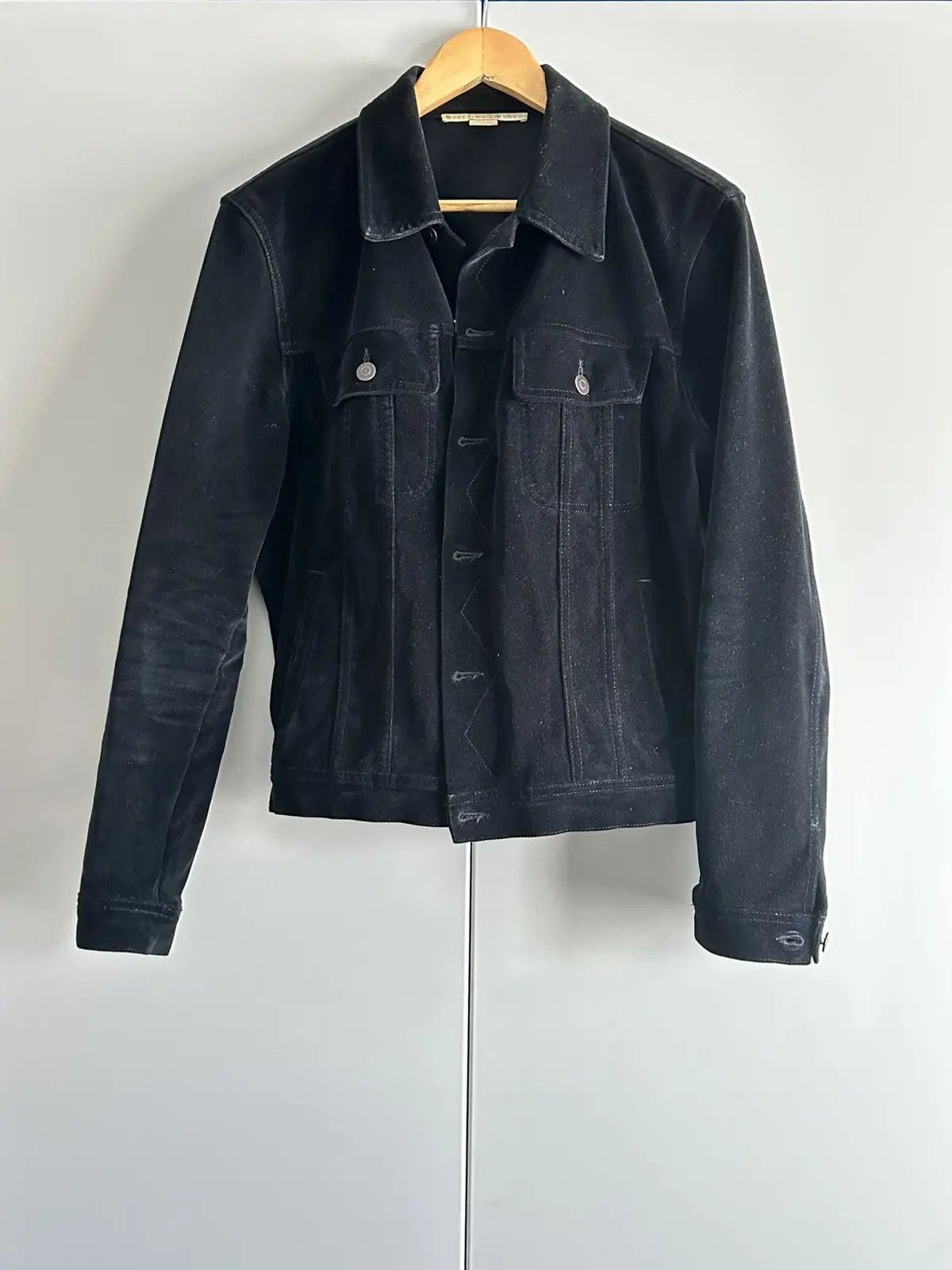 Stella McCartney Black Velvet Trucker Jacket Size US S / EU 44-46 / 1 - 4 Thumbnail
