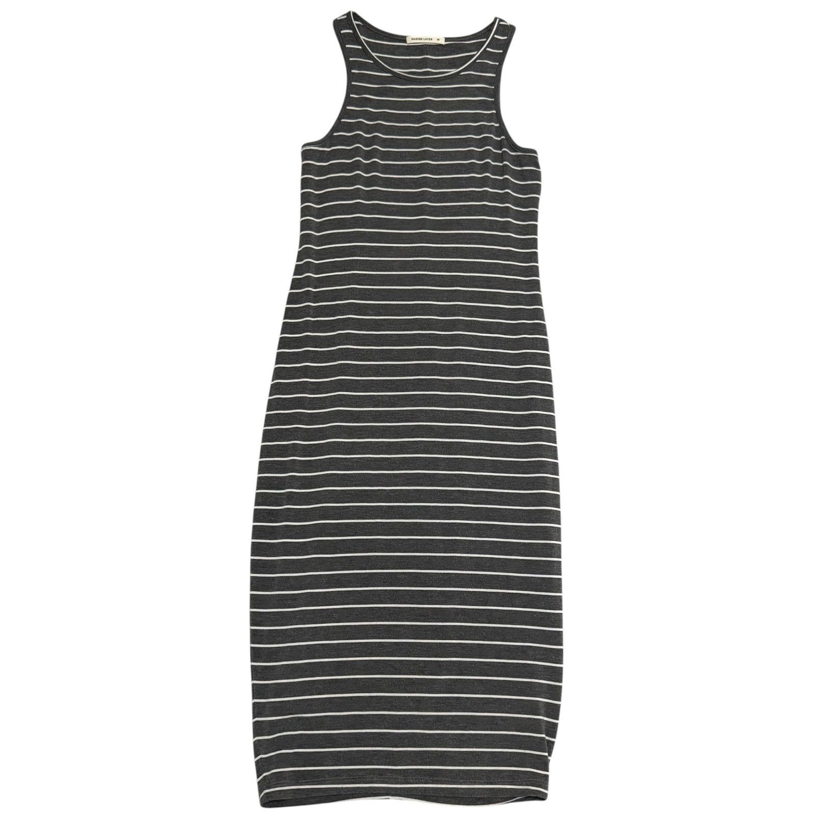 Marine Layer Marine Layer Sleeveless Dress Bodycon Midi Gray White Medium Size M / US 6-8 / IT 42-44 - 2 Thumbnail