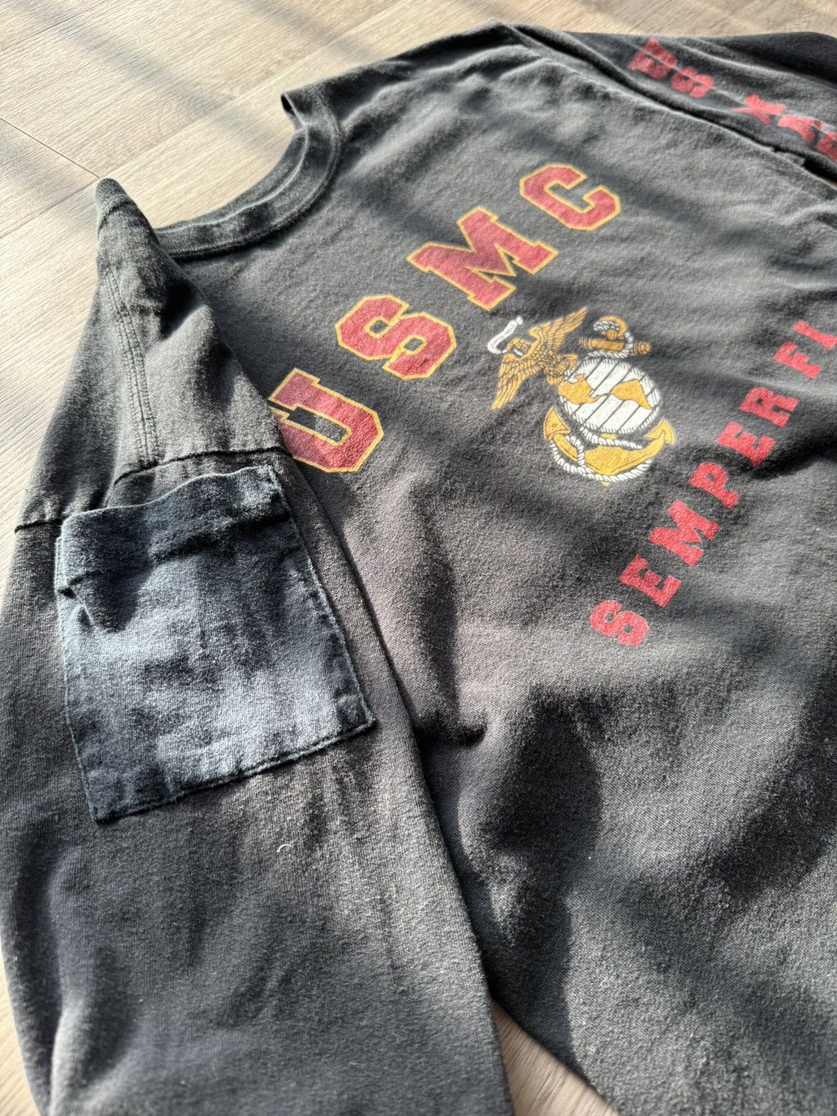Vintage Vintage Sun-Faded USMC Long Sleeve T Shirt Size US L / EU 52-54 / 3 - 3 Thumbnail