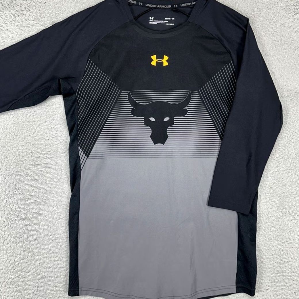 Under Armour Under Armour Project Rock Pullover Shirt Men Small Black 3/4 Sleeve Athletic Fitted Crewneck Logo Size US S / EU 44-46 / 1 - 2 Thumbnail
