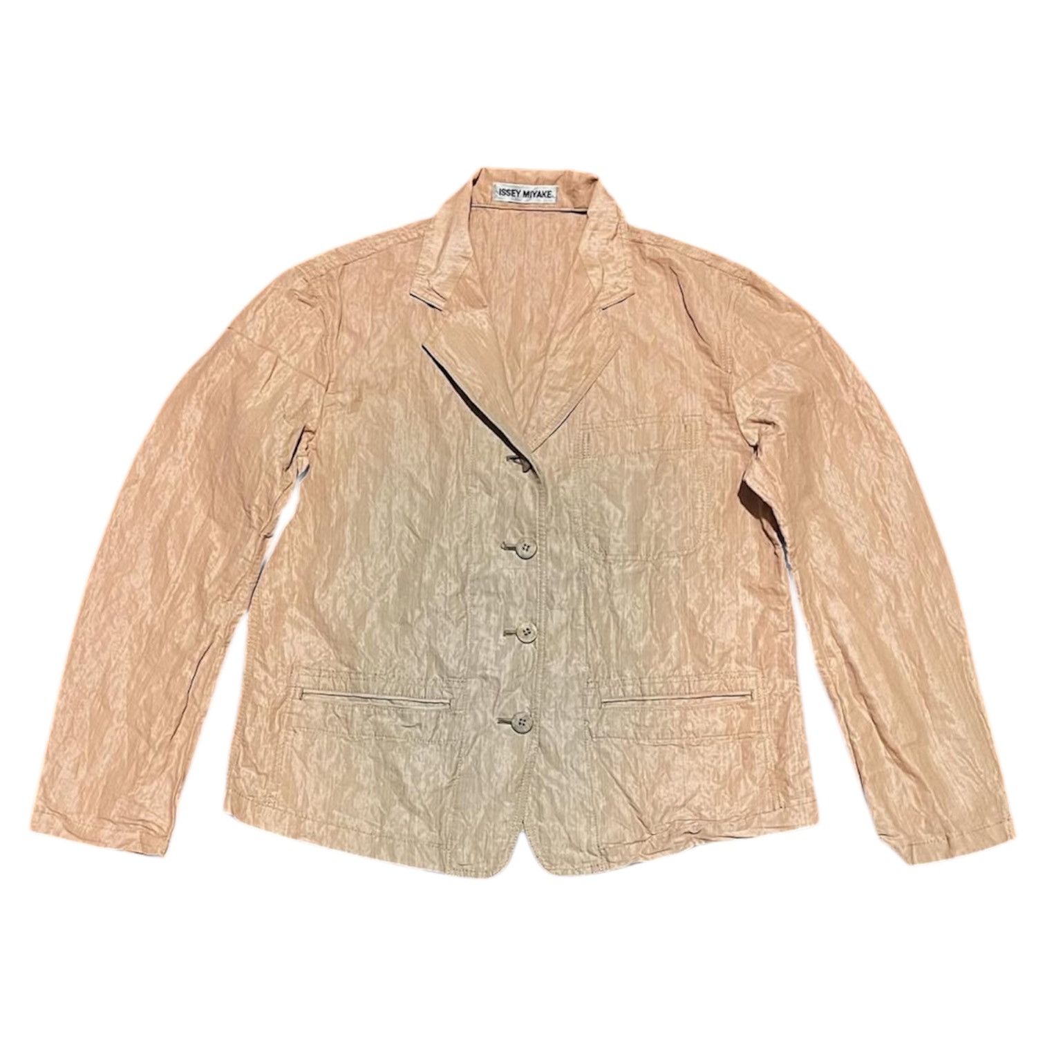Issey Miyake 1990s Issey Miyake Crinkled Iridescent Blazer Size US M / EU 48-50 / 2 - 1 Thumbnail