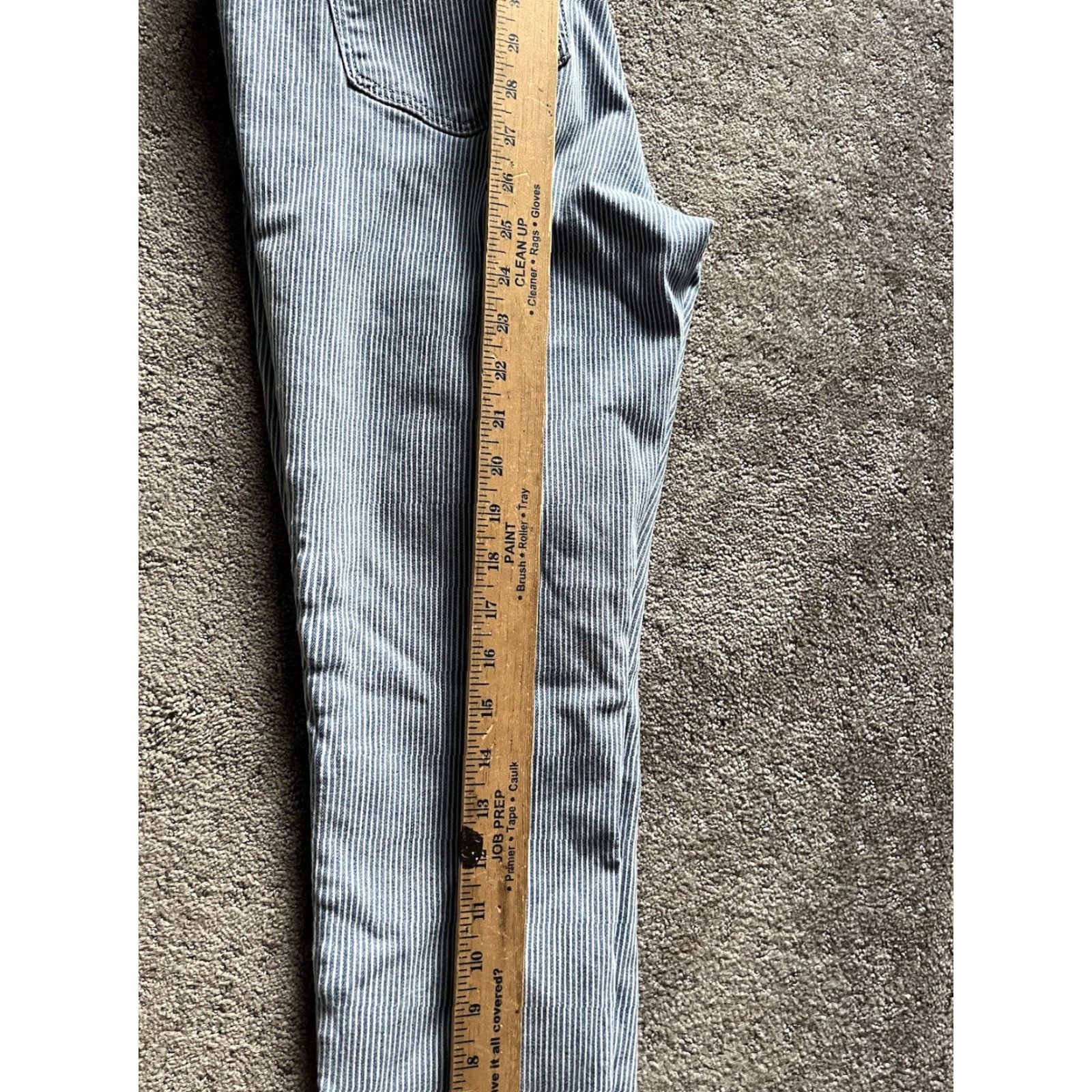Old Navy Old Navy Jeans Women’s 14 Blue Striped Embroidered Mid Rise Skinny 5-Pocket Denim Cotton Blend N/A Raw Vintage: No Size 36" / US 14 / IT 50 - 8 Thumbnail